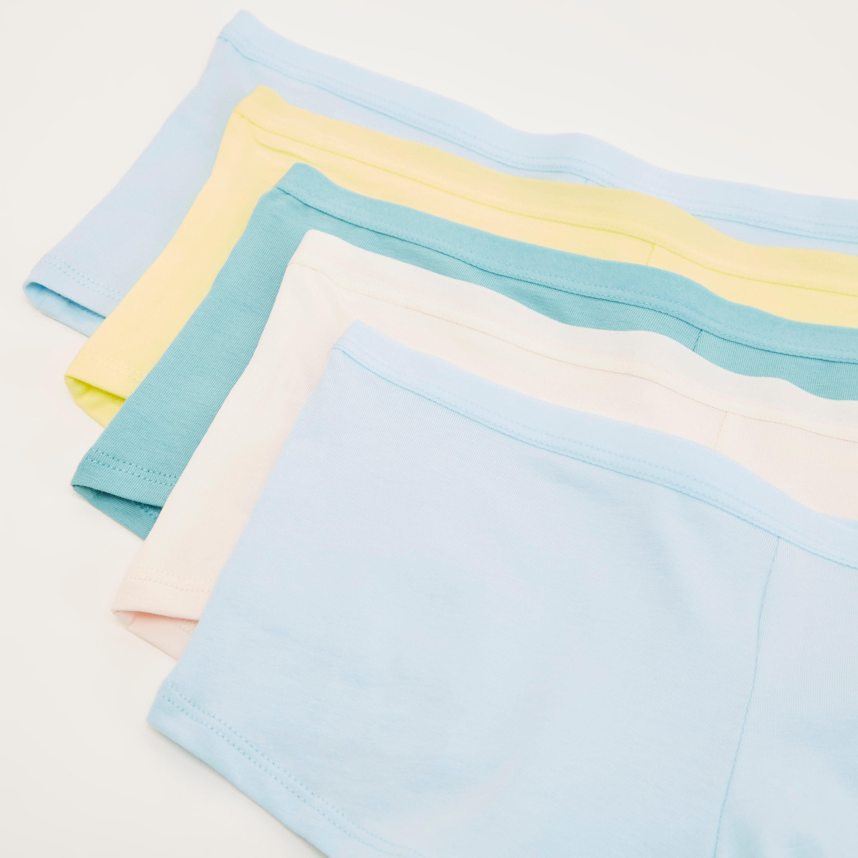 Set of 5 - Solid Boyshort Briefs with Elasticated Waistband-women-clothing-lingerie-panties-image-2
