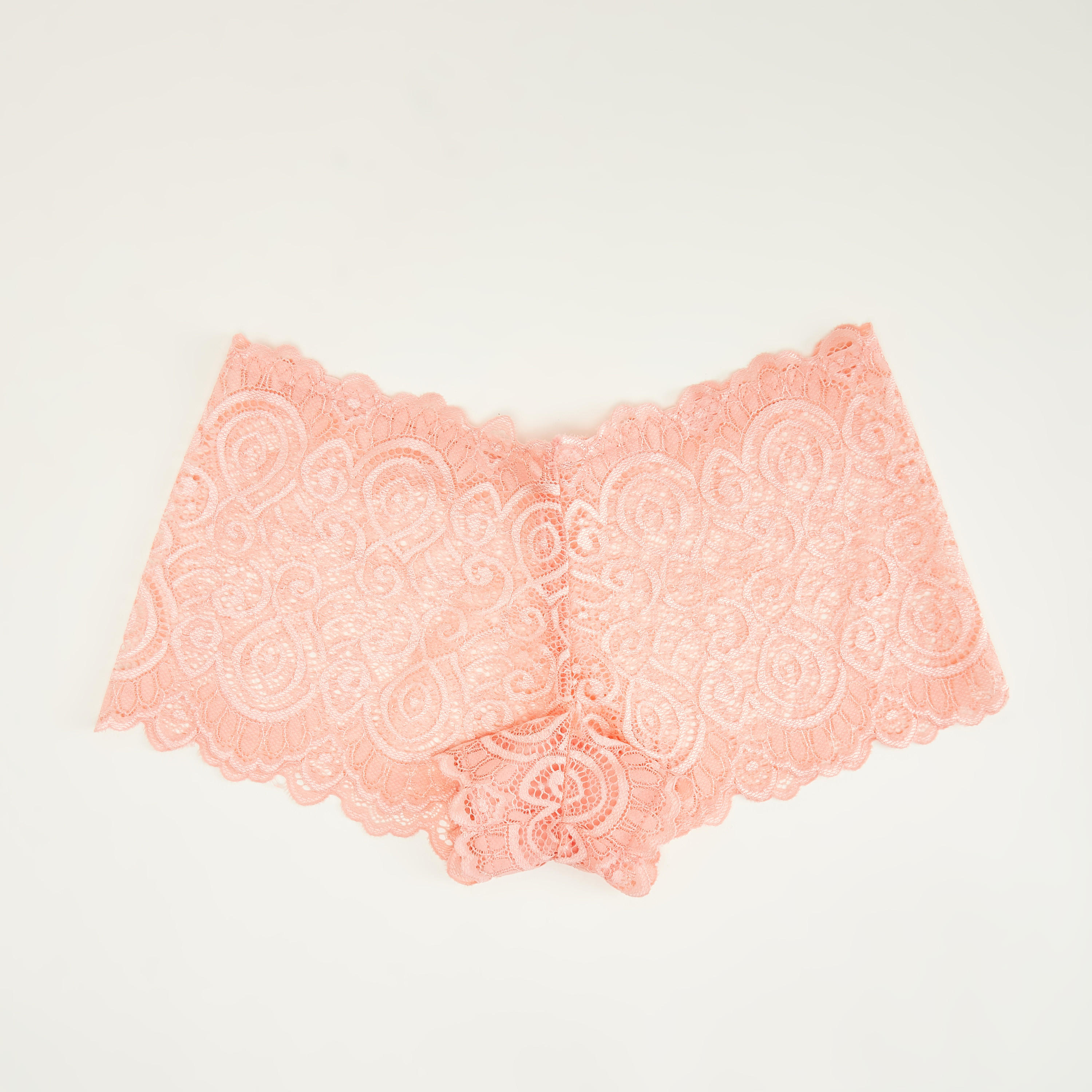 سراويل داخلية بوي شورت بخصر مطّاطي ودانتيل بارز الملمس-women-clothing-lingerie-panties-image-1