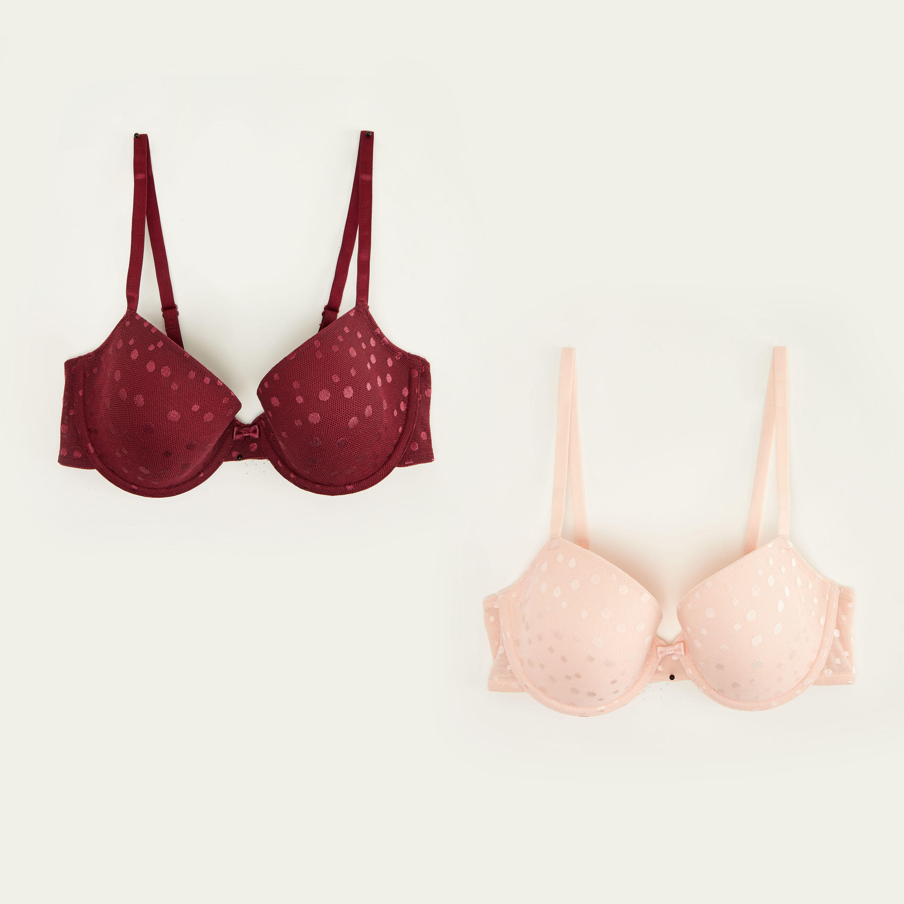 صدريّة بلانج مبطّنة منقّطة مع خطّاف وحلقة إغلاق - طقم من قطعتين-women-clothing-lingerie-bras-image-9