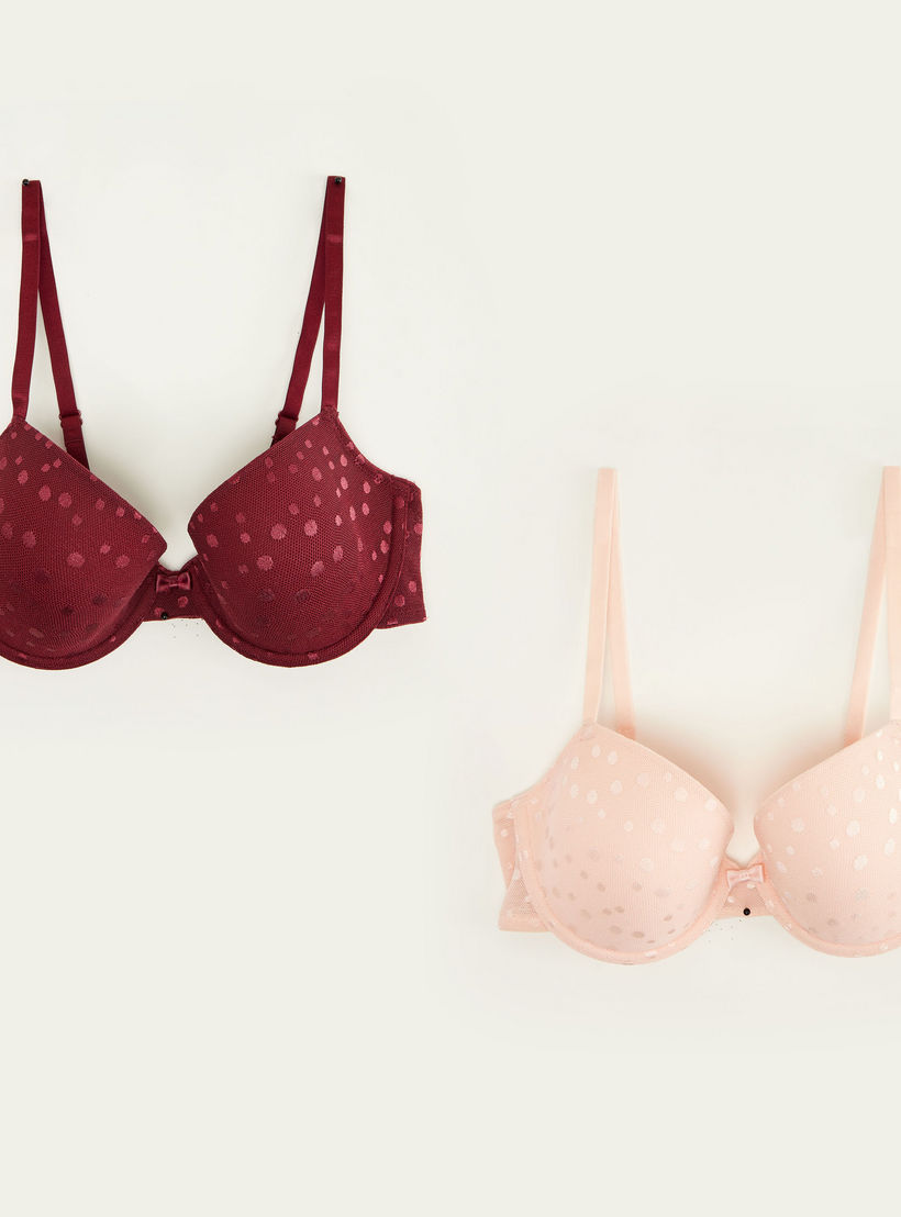 صدريّة بلانج مبطّنة منقّطة مع خطّاف وحلقة إغلاق - طقم من قطعتين-women-clothing-lingerie-bras-image-9
