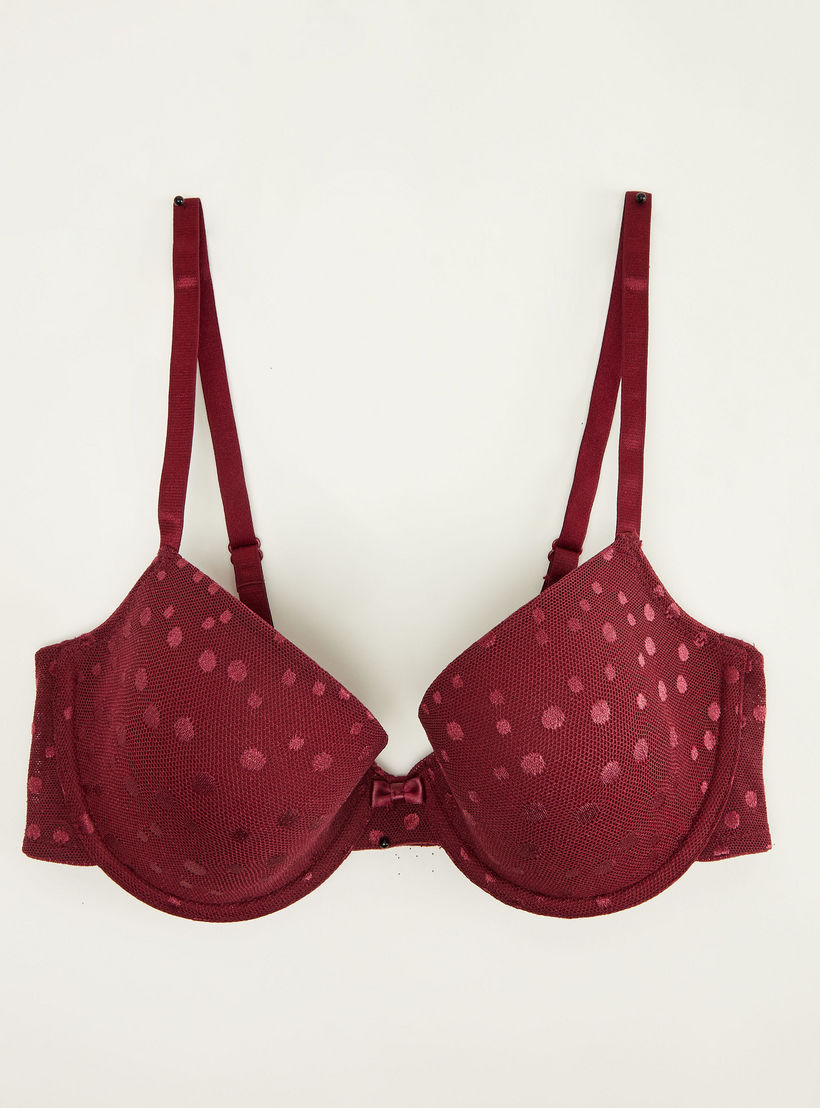 صدريّة بلانج مبطّنة منقّطة مع خطّاف وحلقة إغلاق - طقم من قطعتين-women-clothing-lingerie-bras-image-8