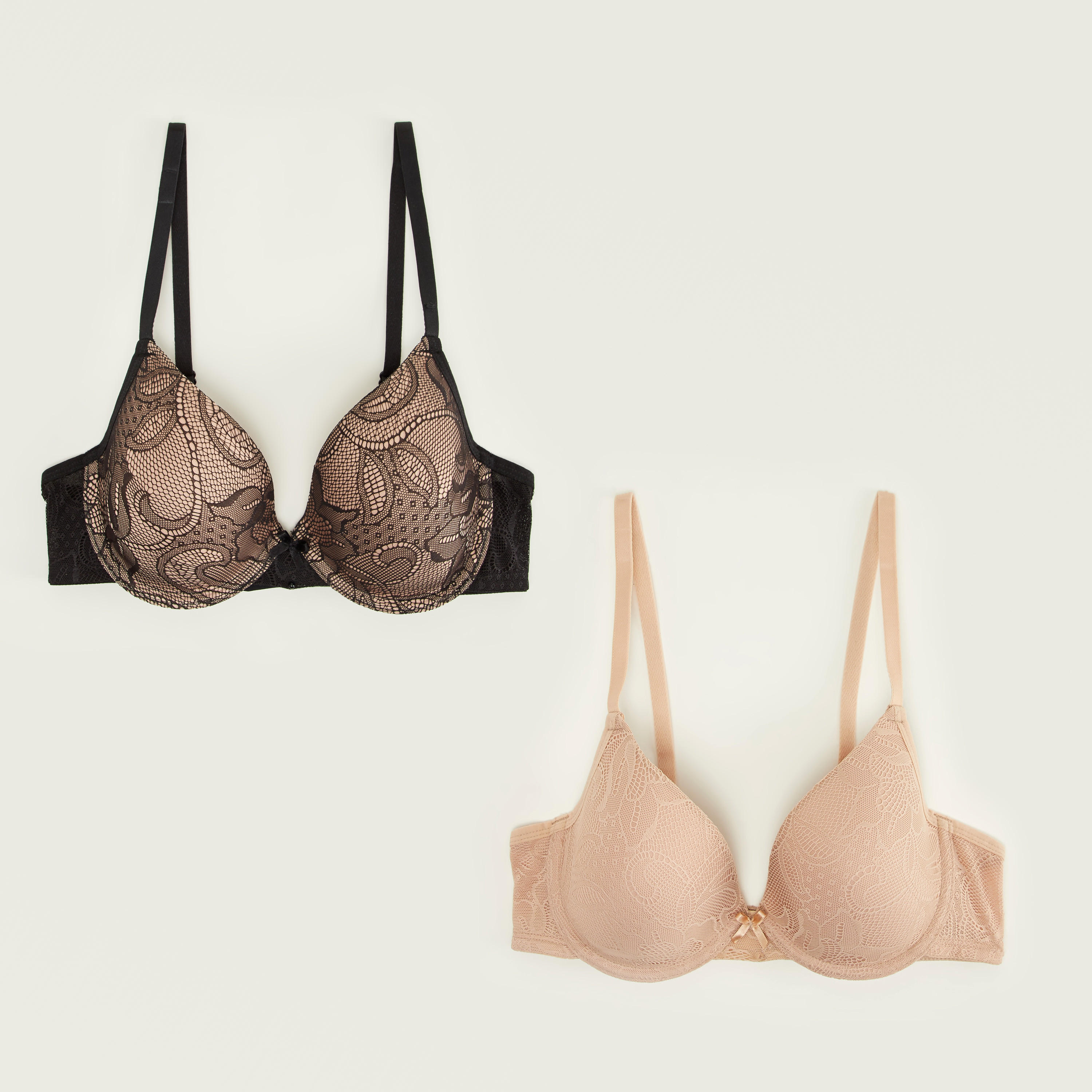 صدريّة بلانج مبطّنة بتفاصيل دانتيل - طقم من قطعتين-women-clothing-lingerie-bras-image-1