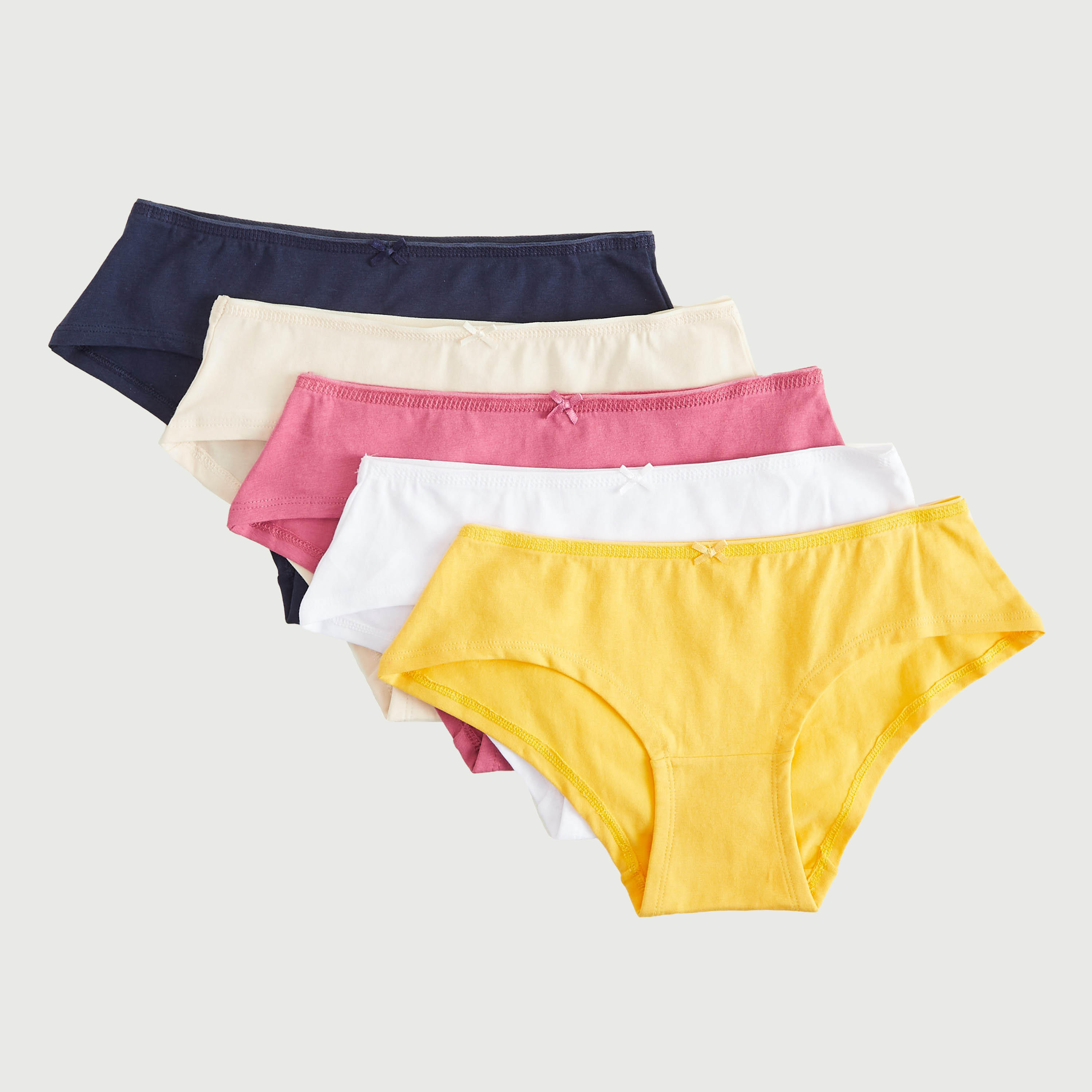 Set of 5 - Solid Hipster Briefs with Elasticated Waistband-women-clothing-lingerie-panties-image-1