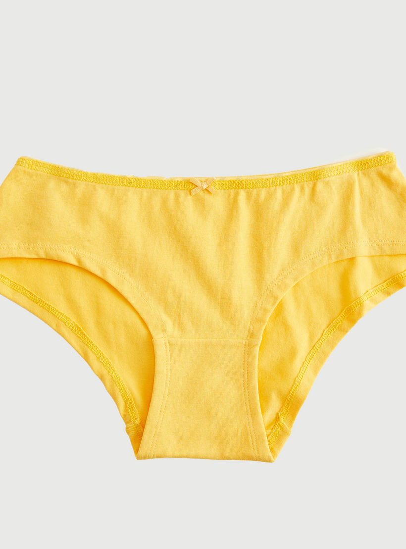 Set of 5 - Solid Hipster Briefs with Elasticated Waistband-women-clothing-lingerie-panties-image-3