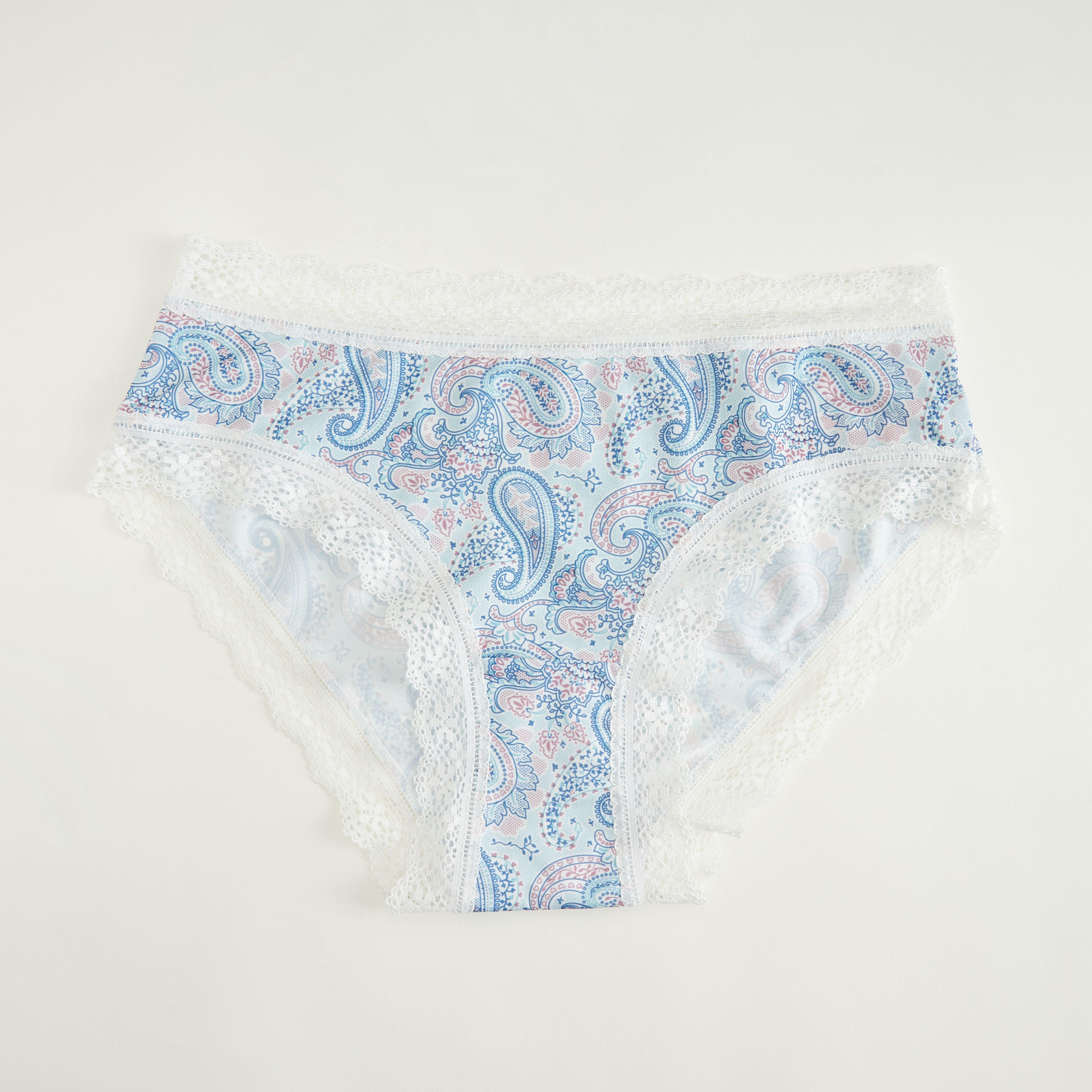 سروال هيبستر داخلي بطبعات بيزلي وتفاصيل دانتيل-women-clothing-lingerie-panties-image-1