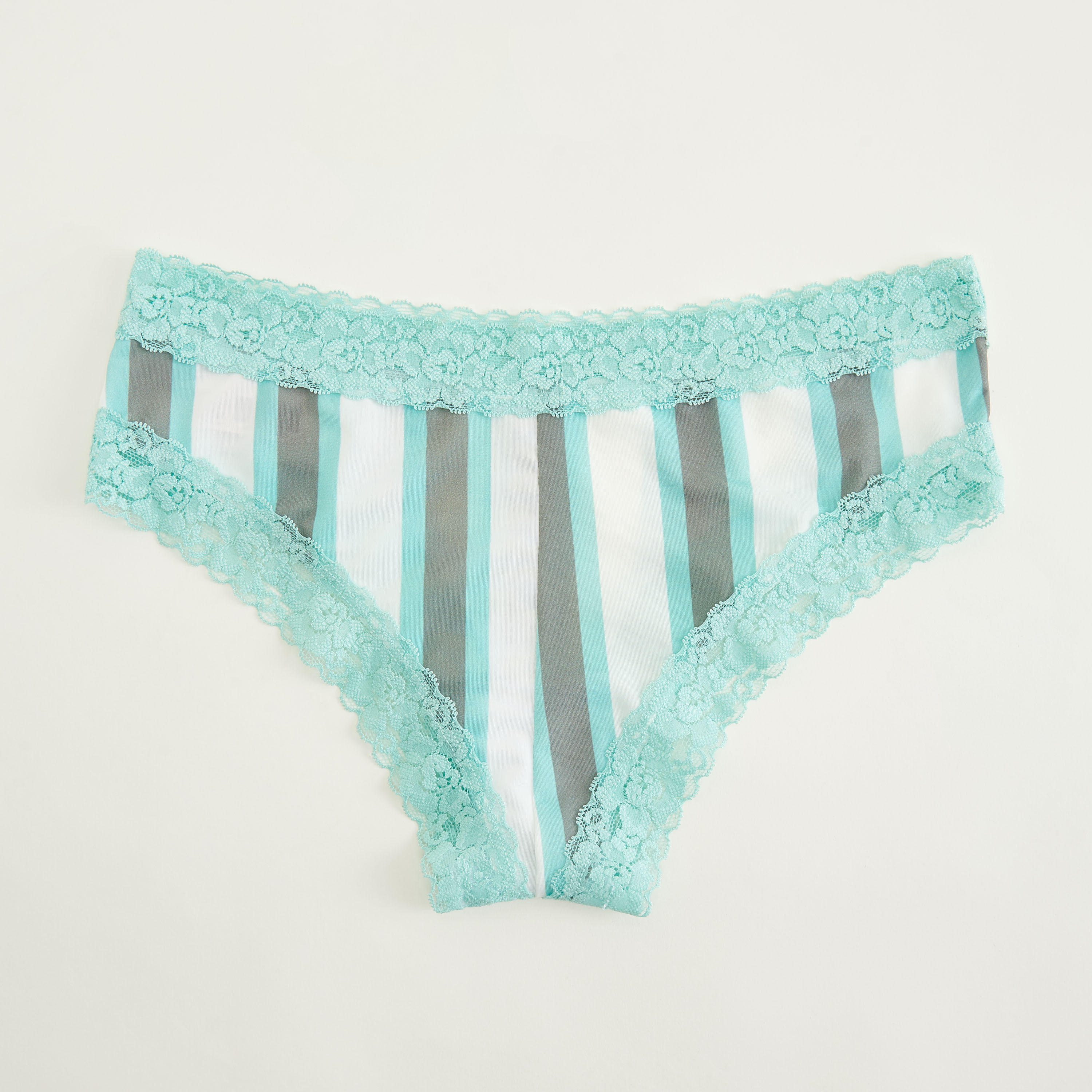 سروال هيبستر داخلي مخطط بتفاصيل دانتيل وخصر مطّاطي-women-clothing-lingerie-panties-image-3