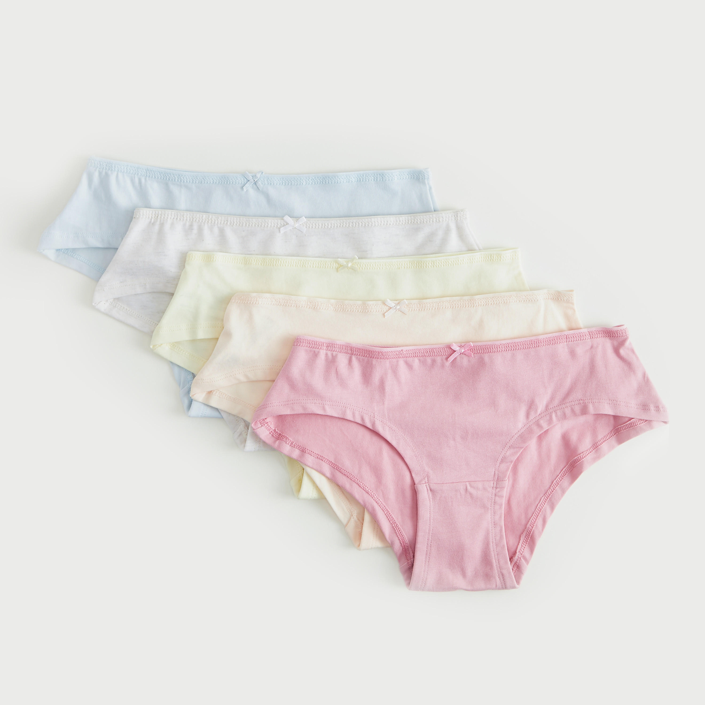 سراويل داخليّة مستدامة هيبستر سادة بفيونكة - طقم من 5 قطع-women-clothing-lingerie-panties-image-4