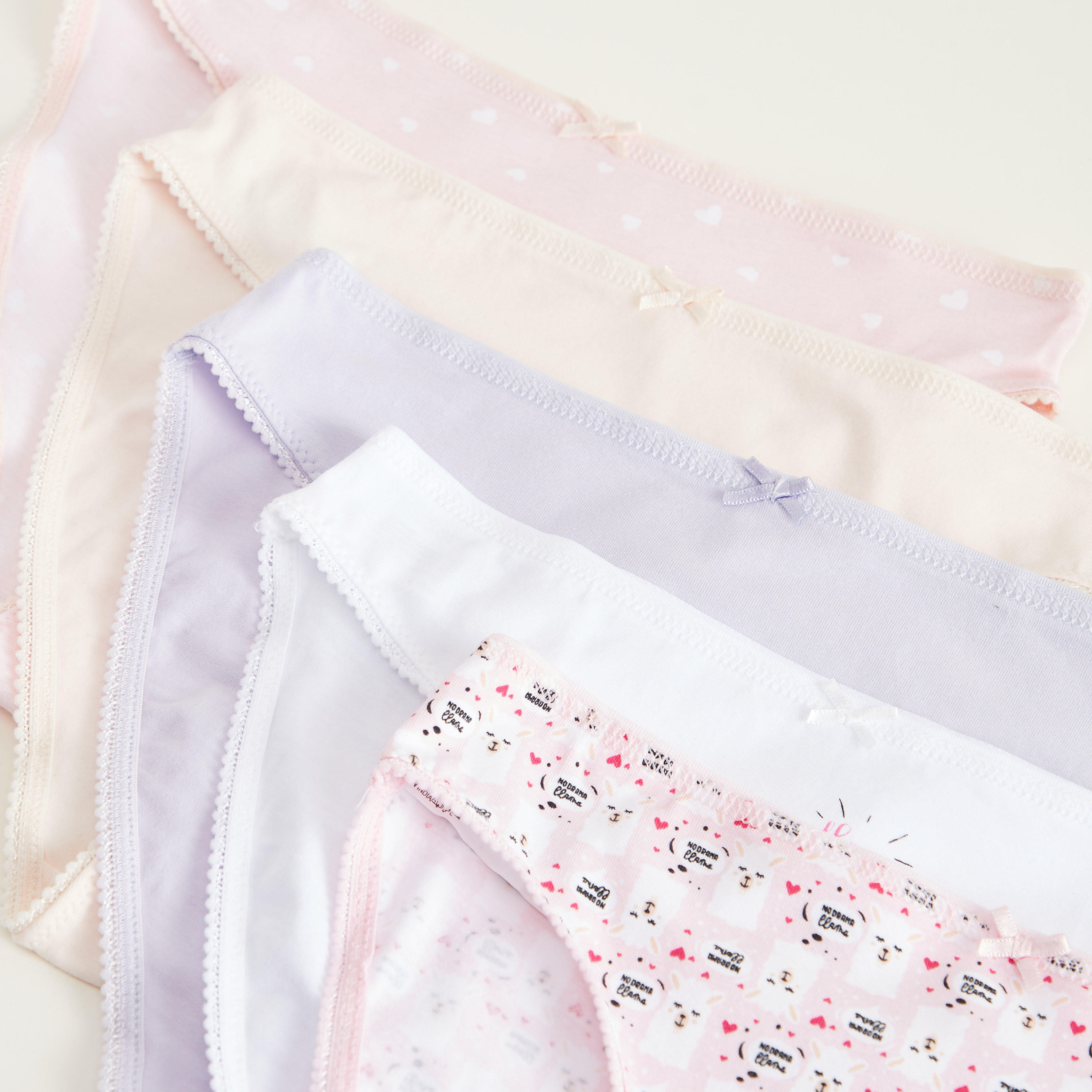 سراويل داخلية مستدامة هيبستر متنوعة بتفاصيل فيونكة - طقم من 5 قطع-women-clothing-lingerie-panties-image-2
