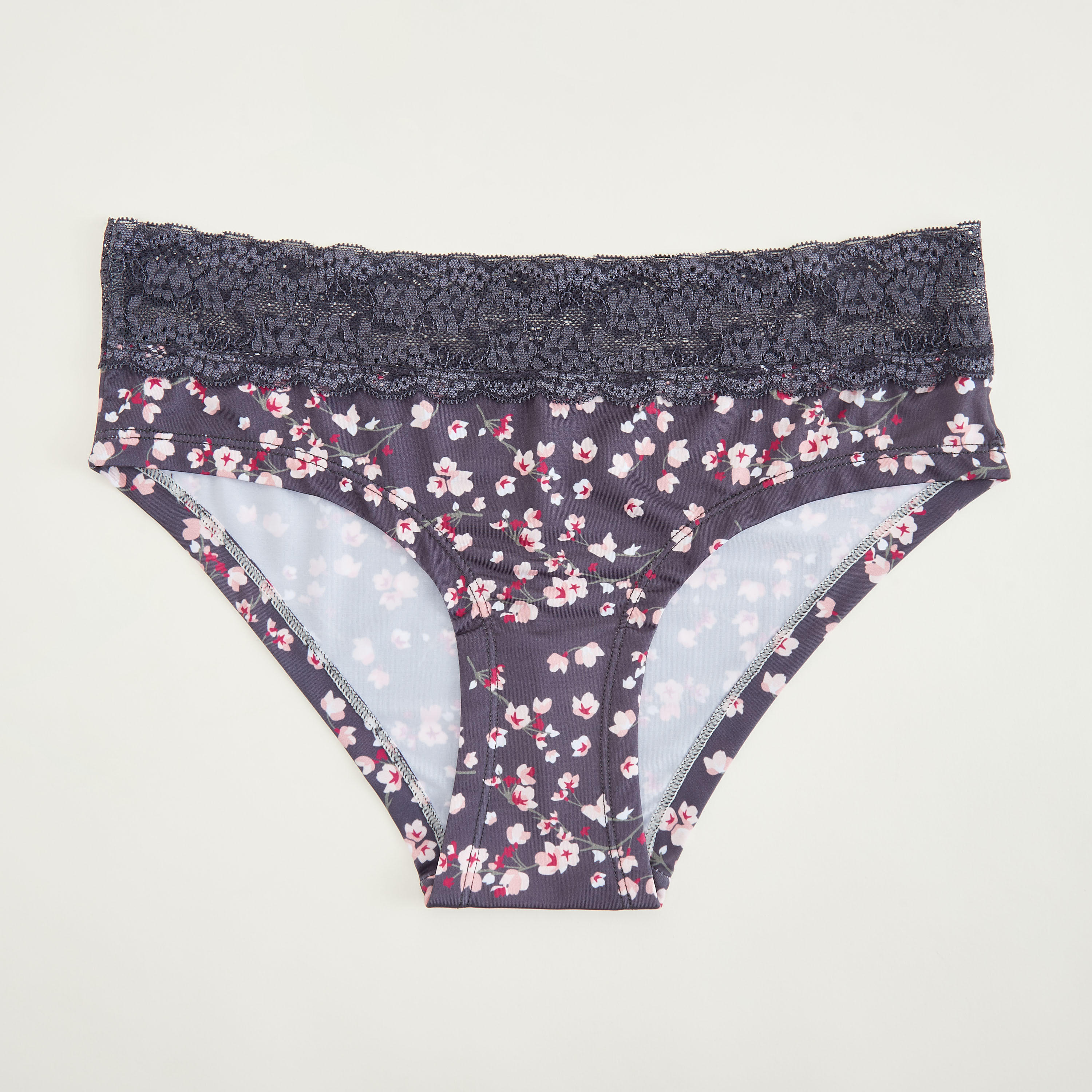 سروال هيبستر داخلي بخصر مطاطي وتفاصيل دانتيل وطبعات أزهار-women-clothing-lingerie-panties-image-1