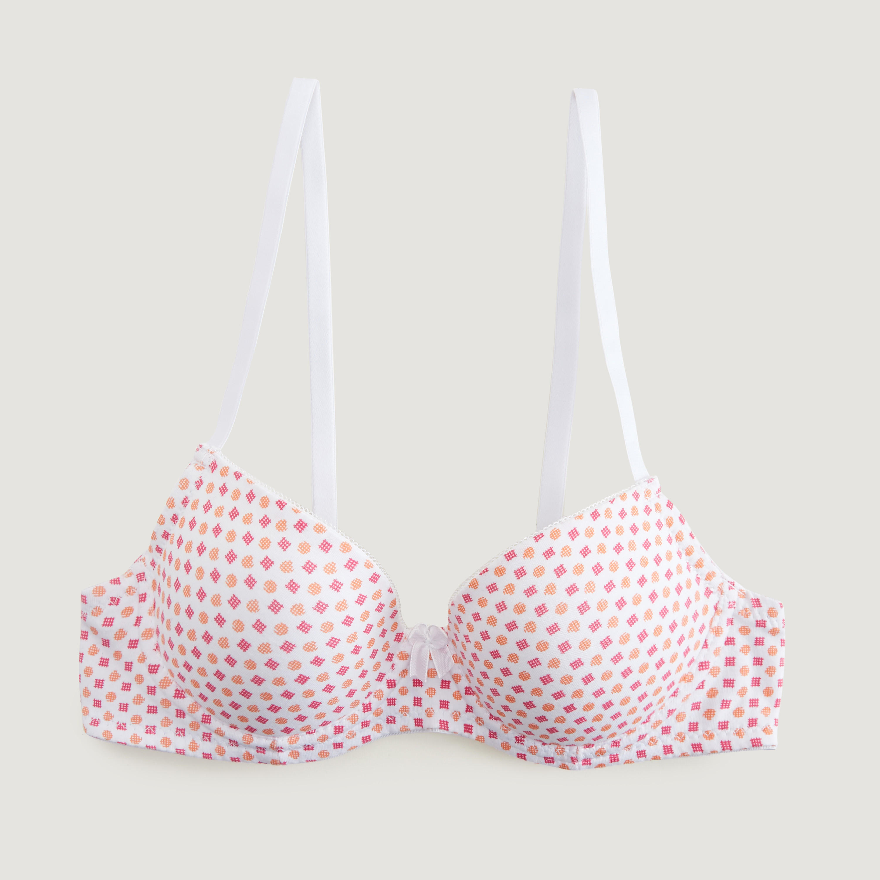 Printed T-shirt Bra with Hook and Eye Closure and Adjustable Straps-women-clothing-lingerie-bras-image-1