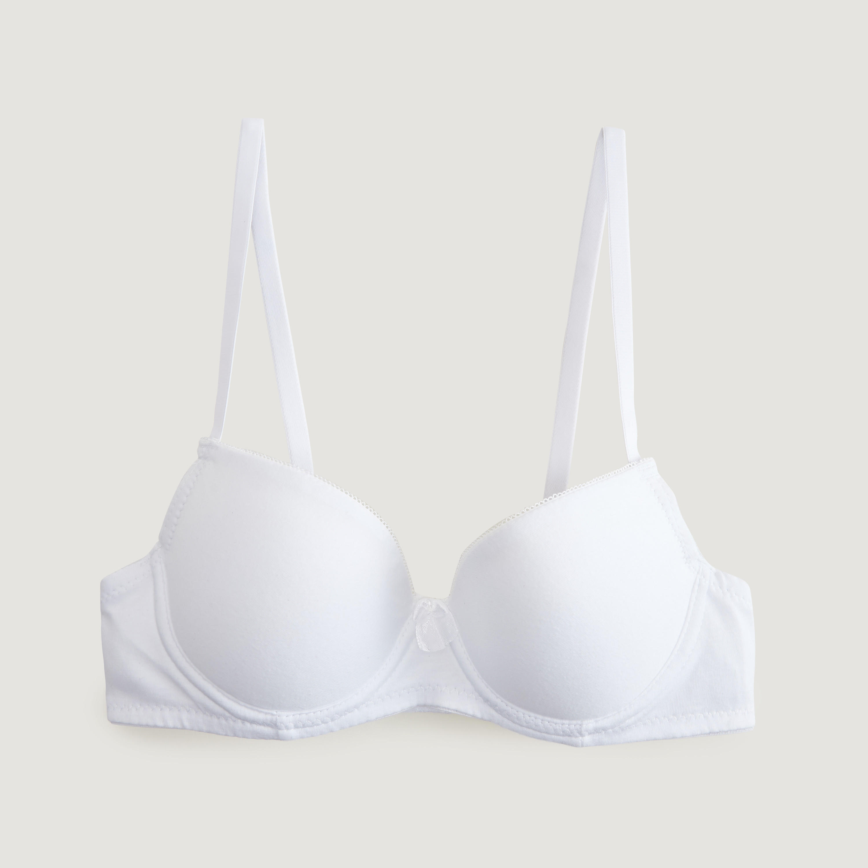 صدريّة تيشيرت سادة بحمّالات قابلة للتعديل مع حلقة وخطّاف إغلاق-women-clothing-lingerie-bras-image-1