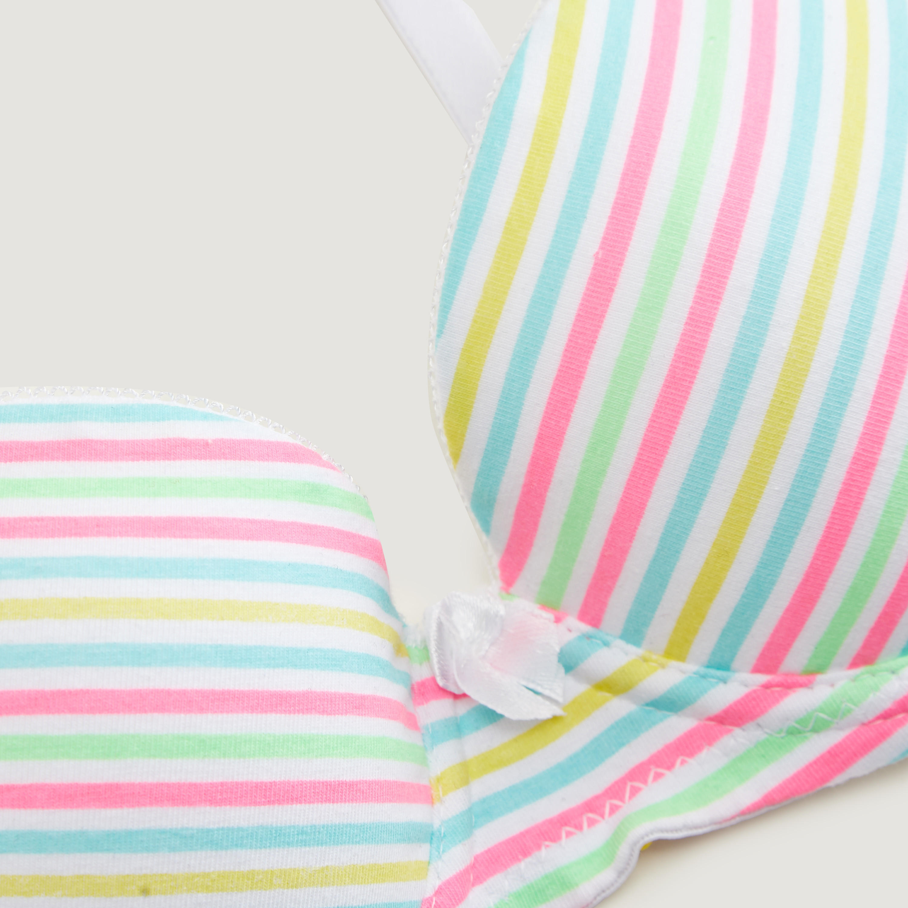 صدرية تيشيرت مقلّمة بخطّافة إغلاق وتفاصيل فيونكة-women-clothing-lingerie-bras-image-2