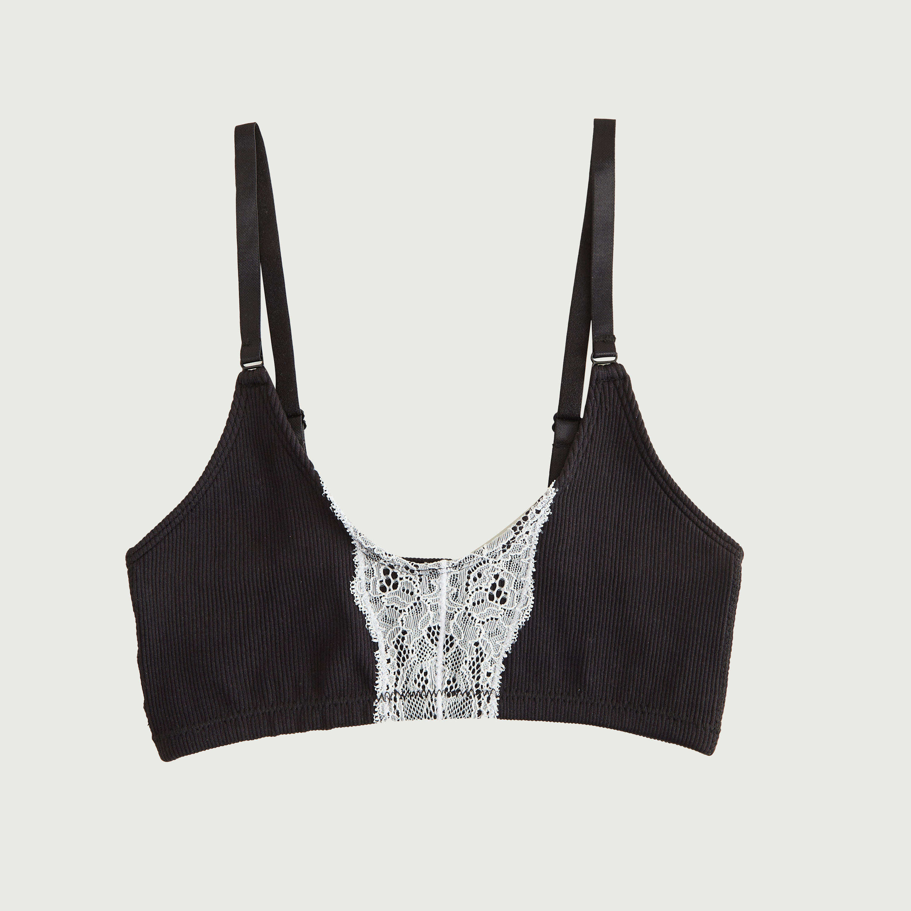 صدريّة رياضيّة غير مبطّنة بتفاصيل دانتيل وحمّالات قابلة للتّعديل - طقم من قطعتين-women-clothing-lingerie-bras-image-3