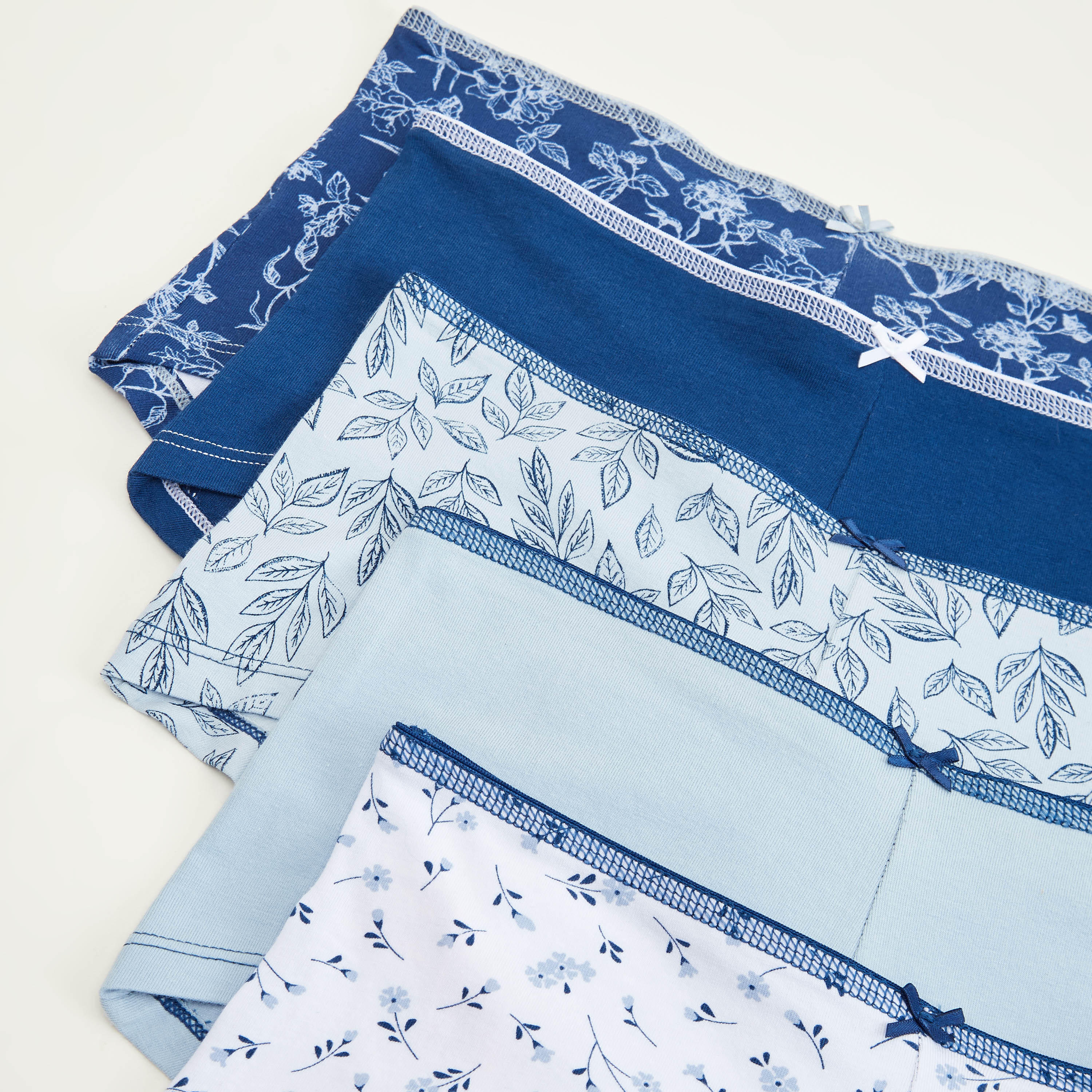 سراويل داخليّة مستدامة بوي شورت متنوّعة بخصر مطّاطي - طقم من 5 قطع-women-clothing-lingerie-panties-image-2