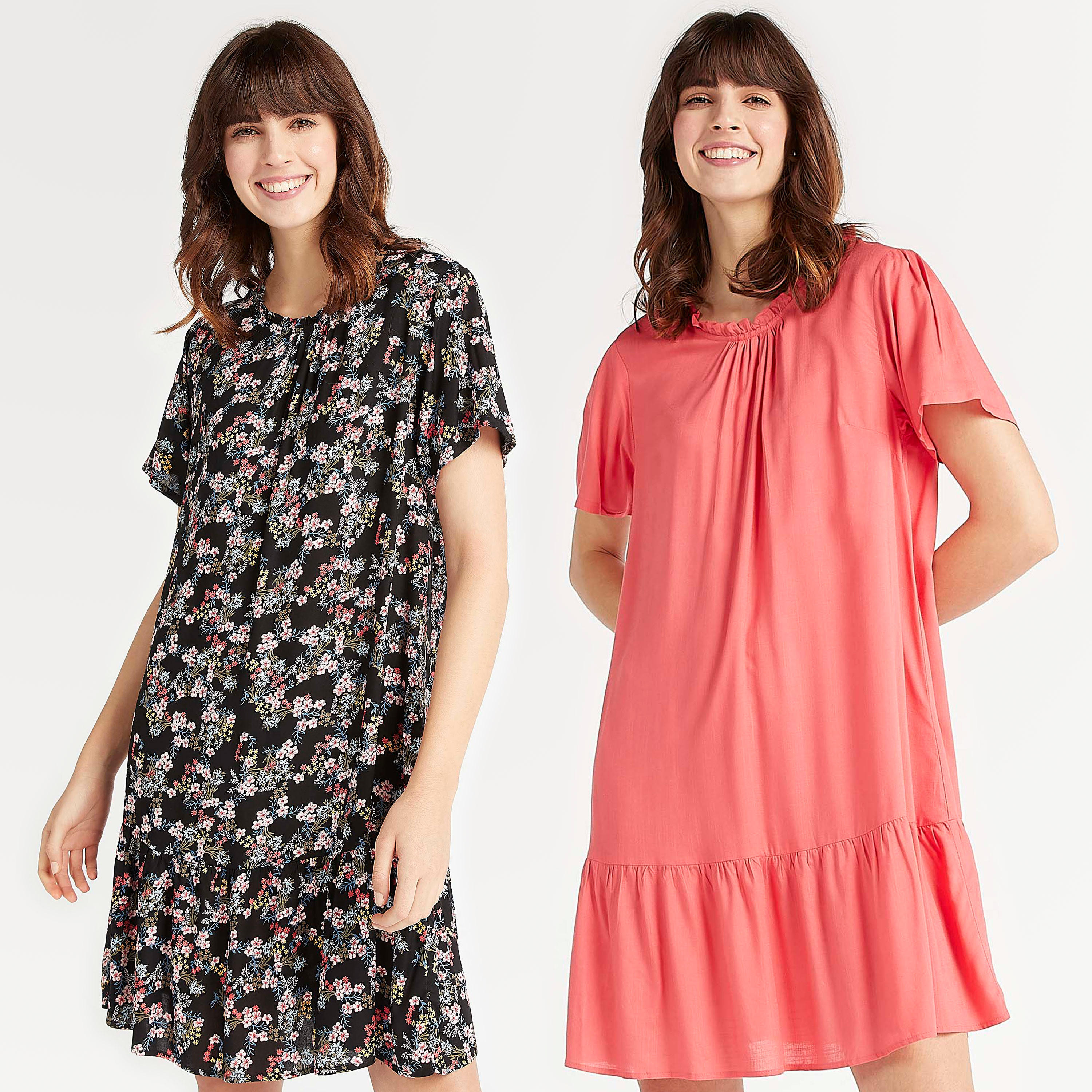 طقم فساتين نوم مستدامة متنوّعة بأكمام قصيرة - قطعتين-women-clothing-nightwear-nighties-image-1