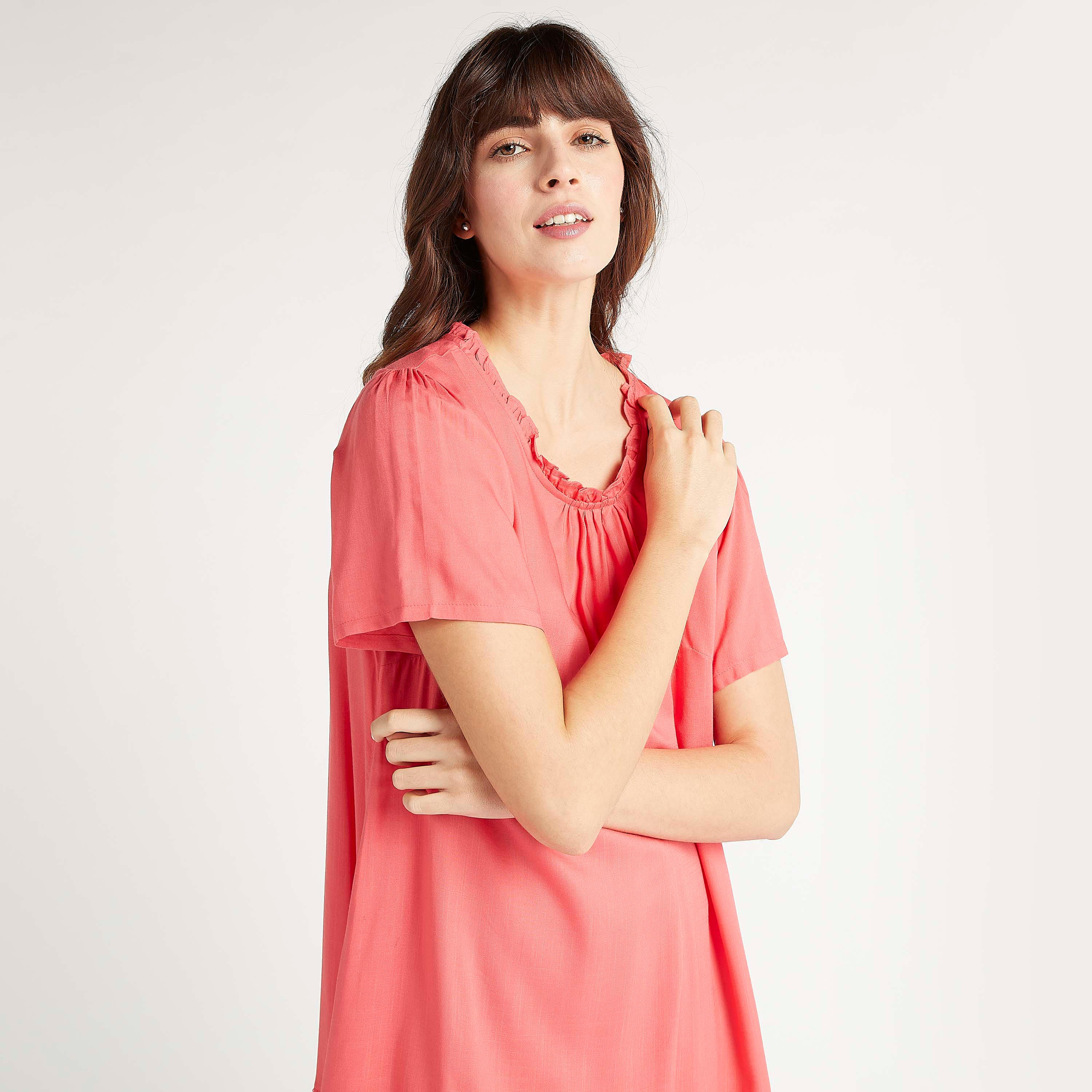طقم فساتين نوم مستدامة متنوّعة بأكمام قصيرة - قطعتين-women-clothing-nightwear-nighties-image-7