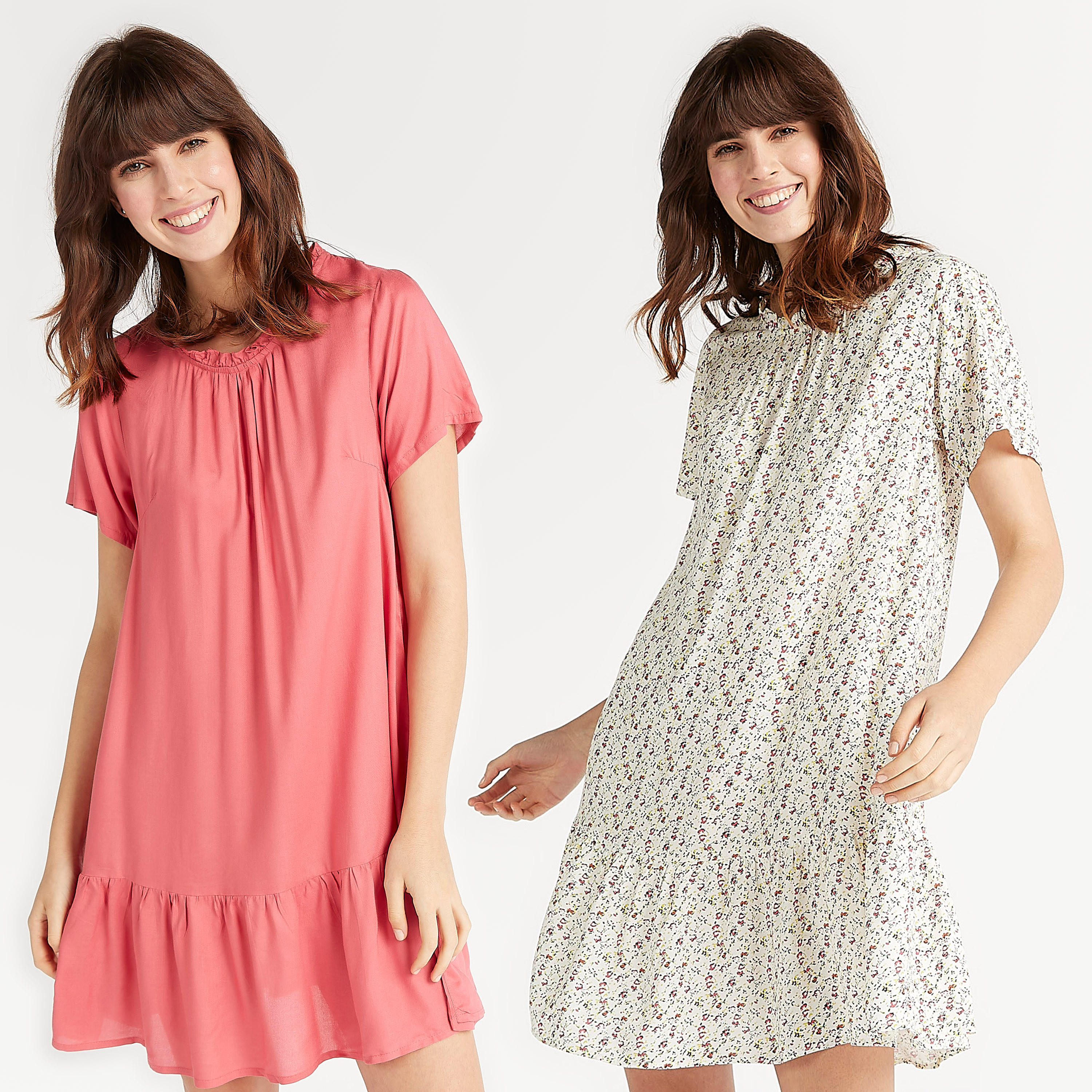 طقم فساتين نوم مستدامة متنوّعة بأكمام قصيرة - قطعتين-women-clothing-nightwear-nighties-image-1