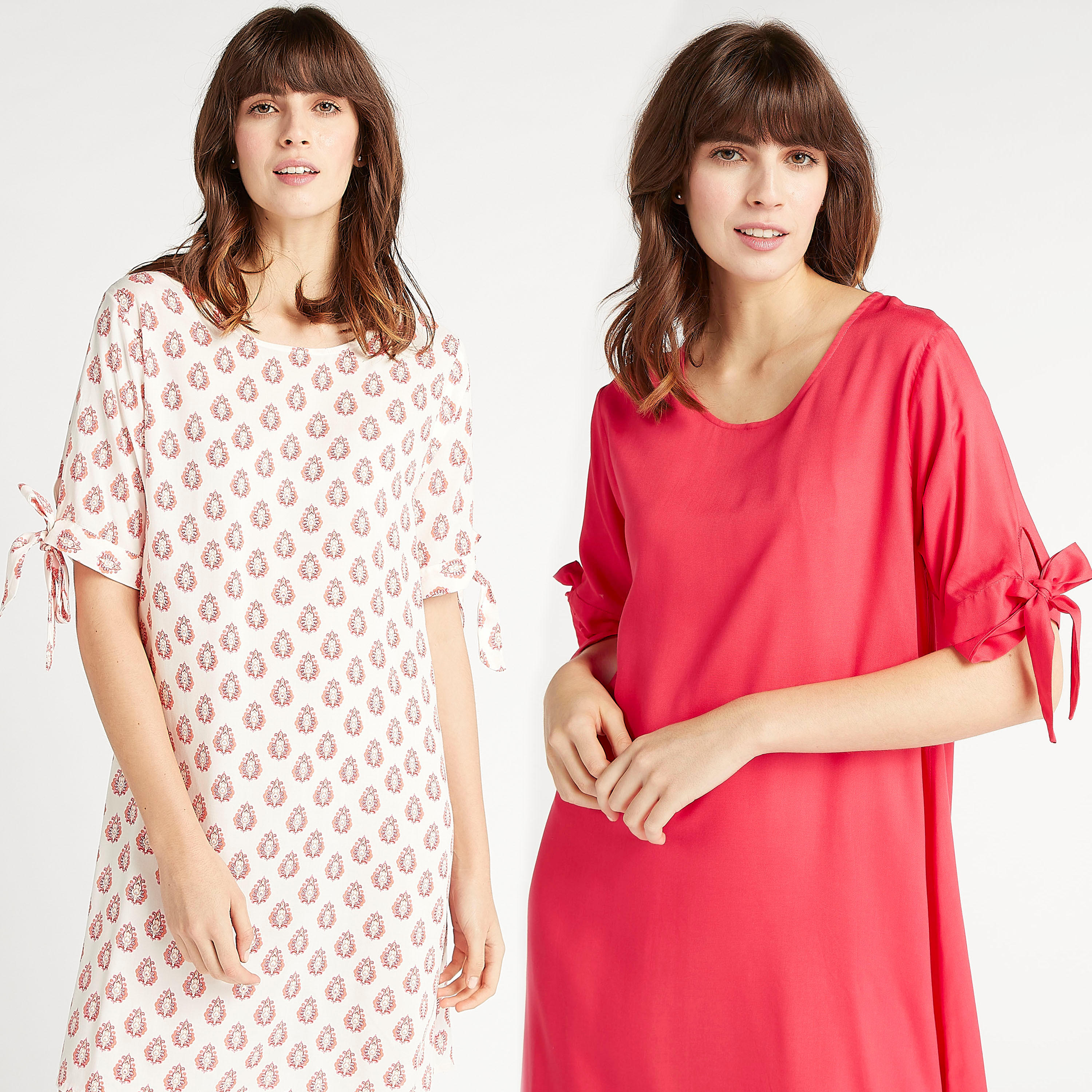 طقم فساتين نوم مستدامة متنوّعة بأكمام قصيرة - قطعتين-women-clothing-nightwear-nighties-image-1
