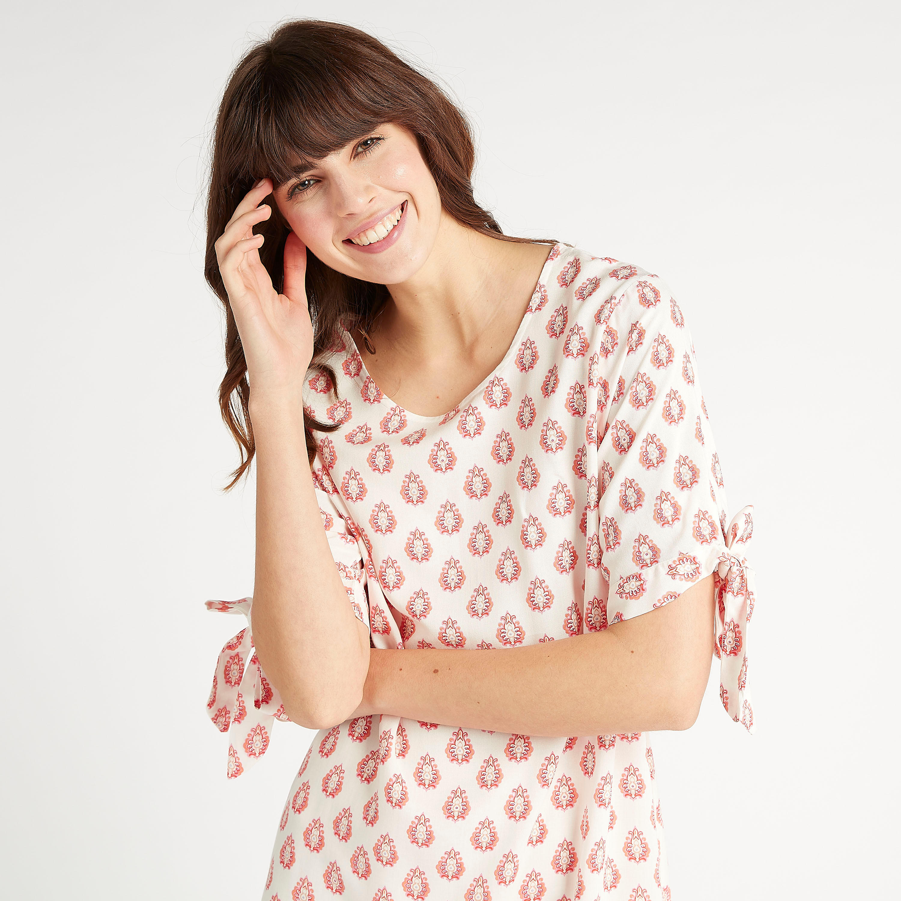 طقم فساتين نوم مستدامة متنوّعة بأكمام قصيرة - قطعتين-women-clothing-nightwear-nighties-image-4