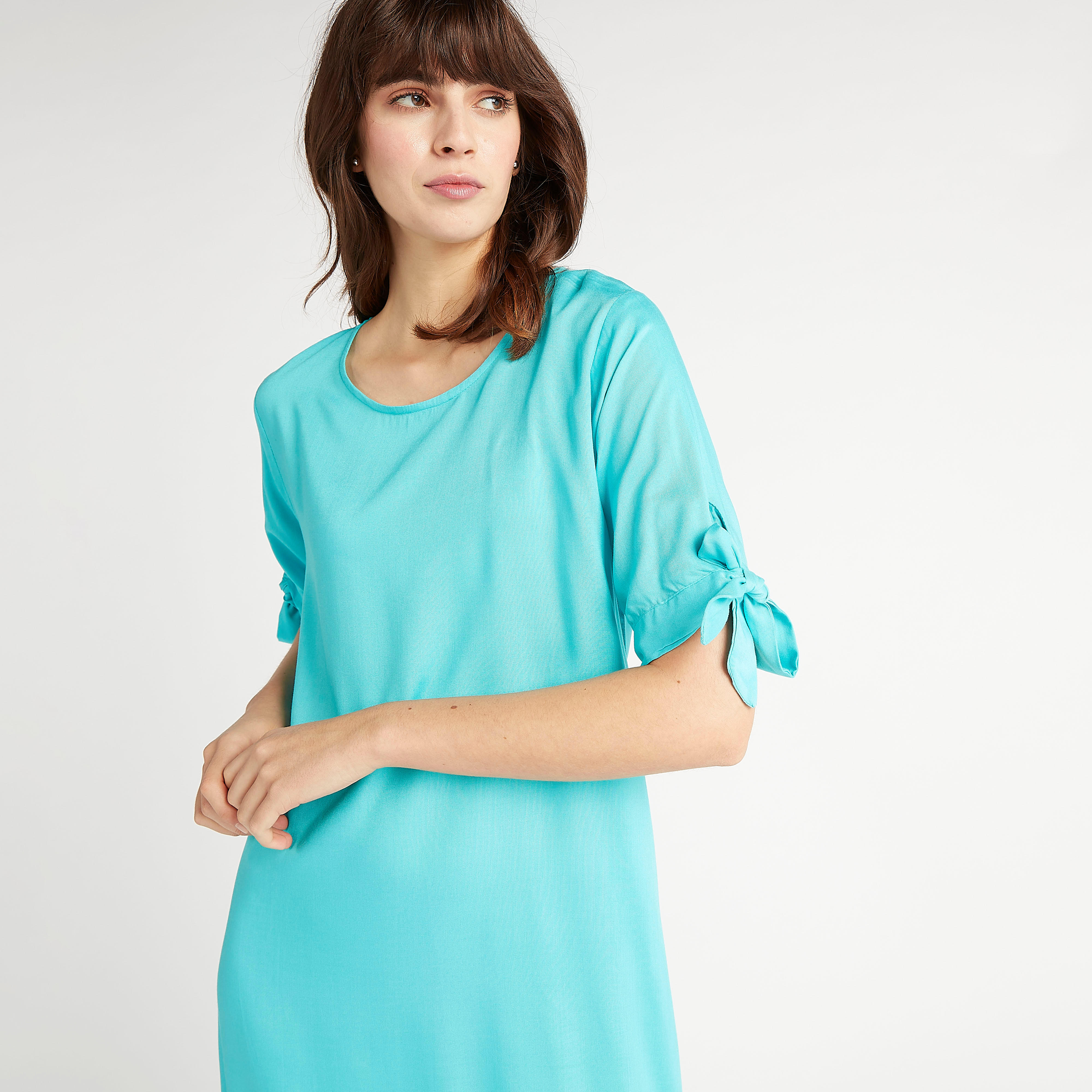 طقم فساتين نوم مستدامة متنوّعة بأكمام بتفاصيل عقدة - قطعتين-women-clothing-nightwear-nighties-image-7