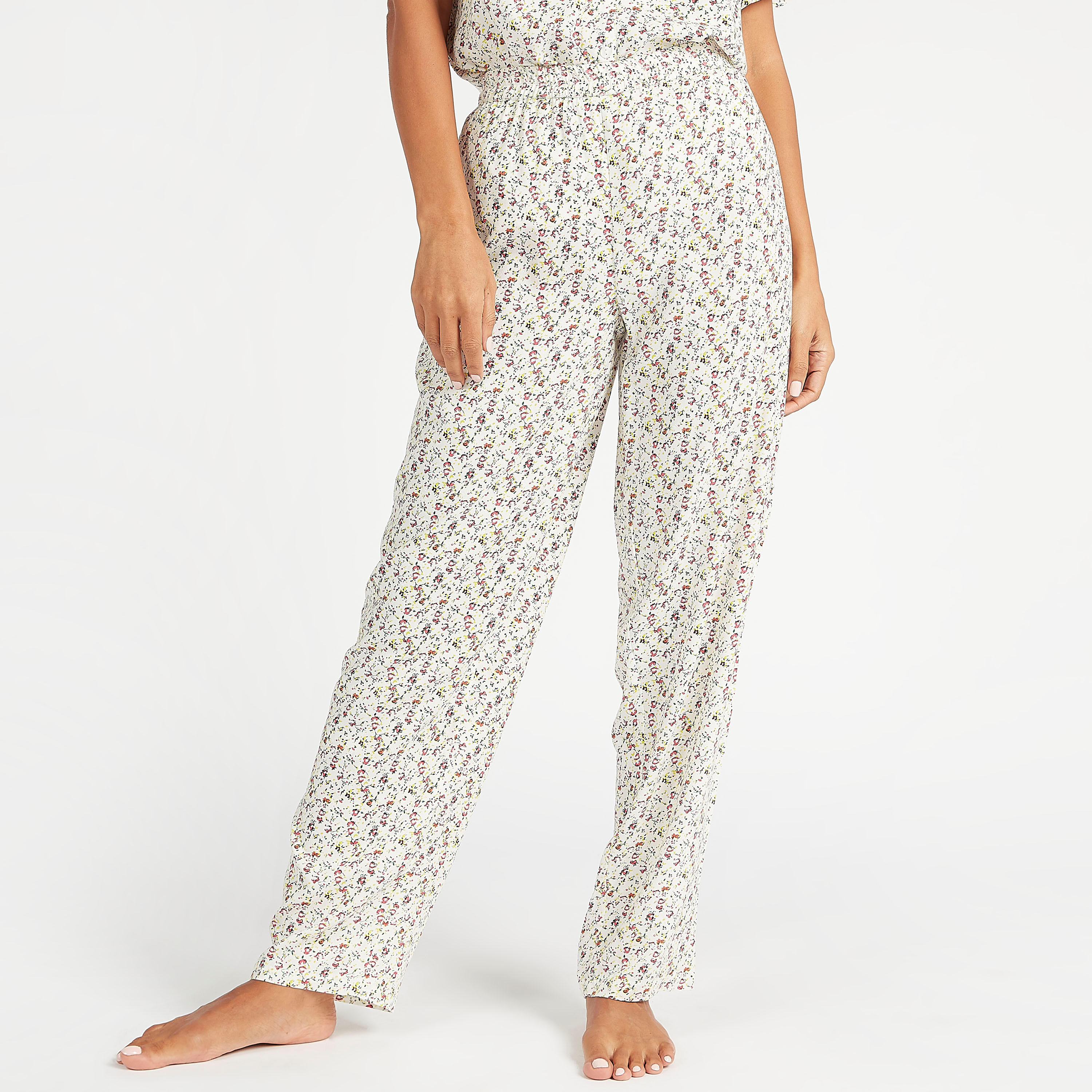 طقم مستدام من بنطلون بيجاما وبلوزة بأكمام قصيرة وطبعات-women-clothing-nightwear-pyjamas-longsets-image-5