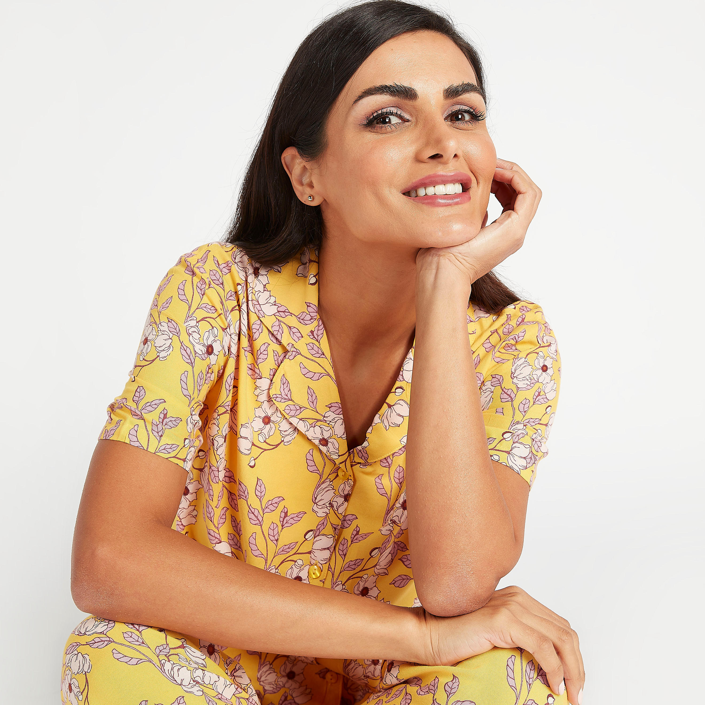 طقم مستدام من بنطلون بيجاما وقميص بأكمام قصيرة وطبعات-women-clothing-nightwear-pyjamas-longsets-image-3