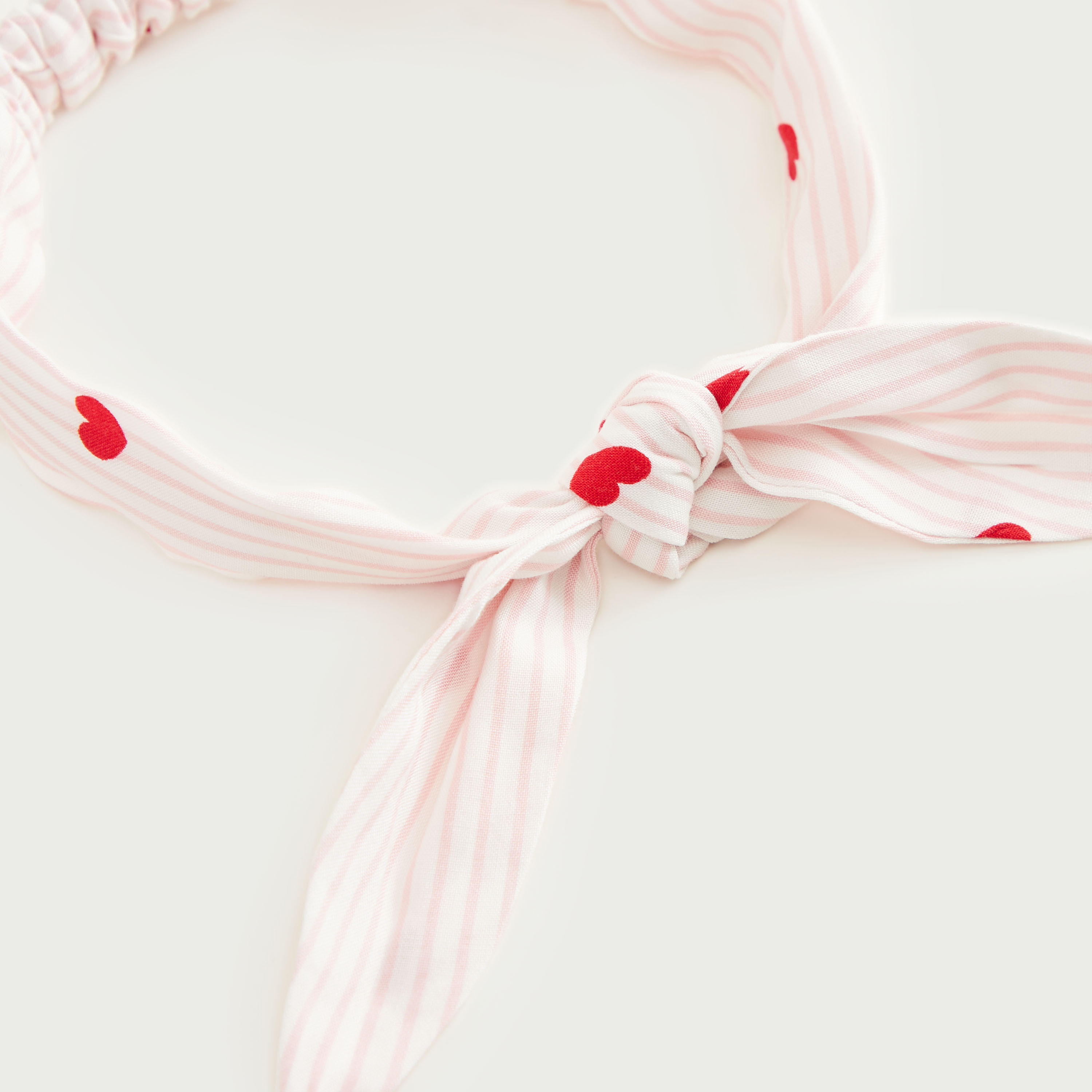 Heart Print Elasticated Headband with Bow-women-hairaccessories-image-4