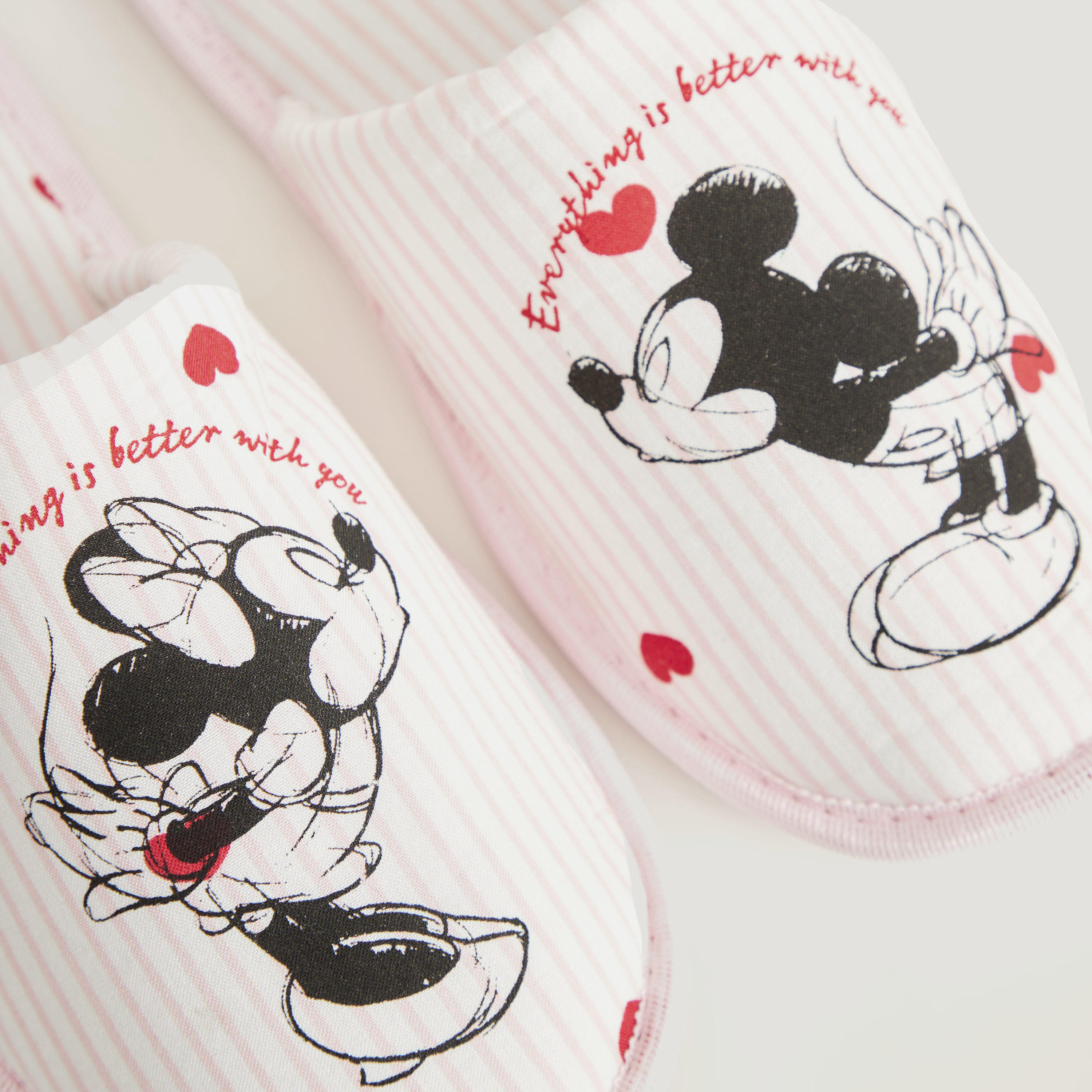 Minnie Mouse Print Slip On Indoor Slippers-women-clothing-nightwear-bedroomslippers-image-4