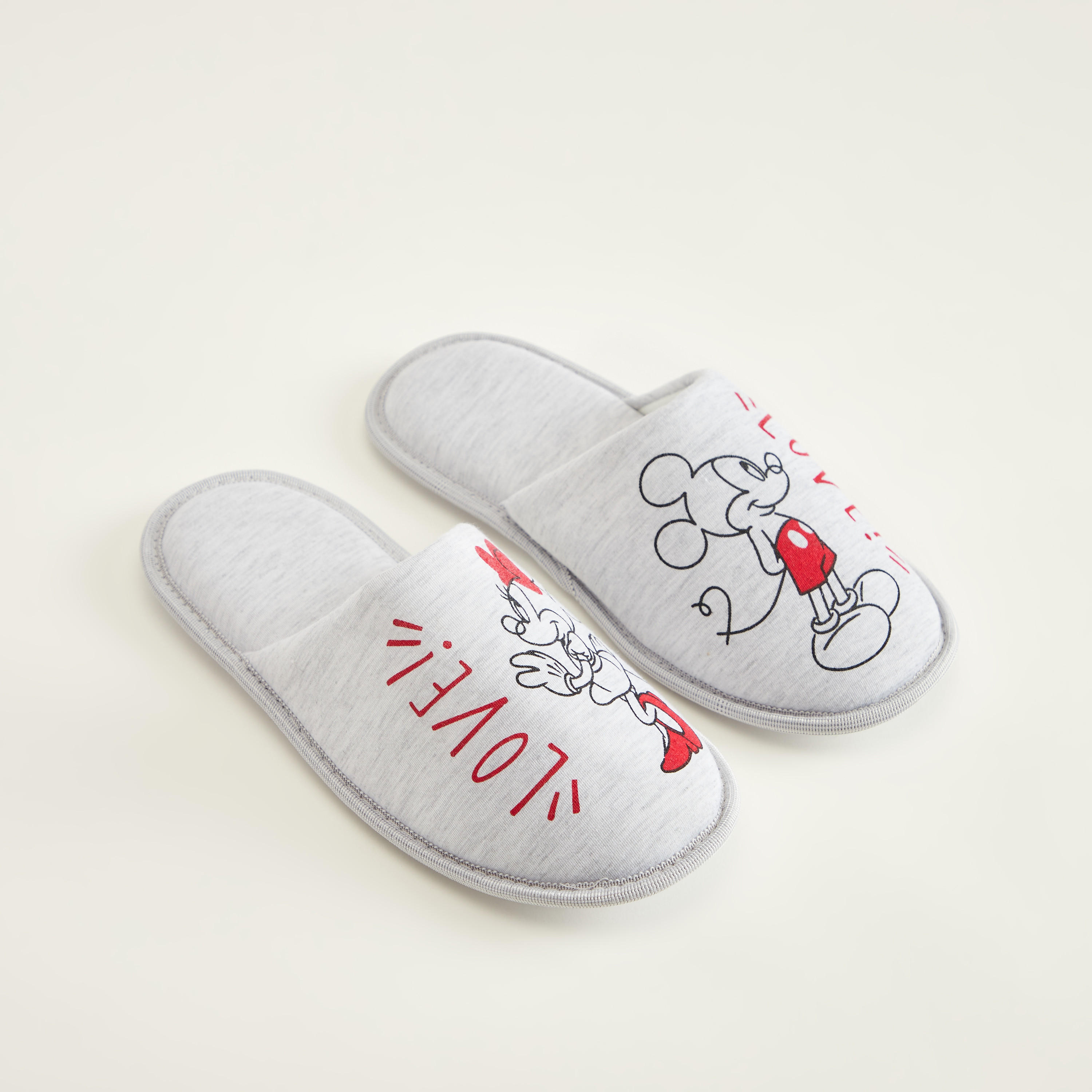 حذاء ميول سهل الارتداء بطبعات ميكي وميني ماوس-women-clothing-nightwear-bedroomslippers-image-3