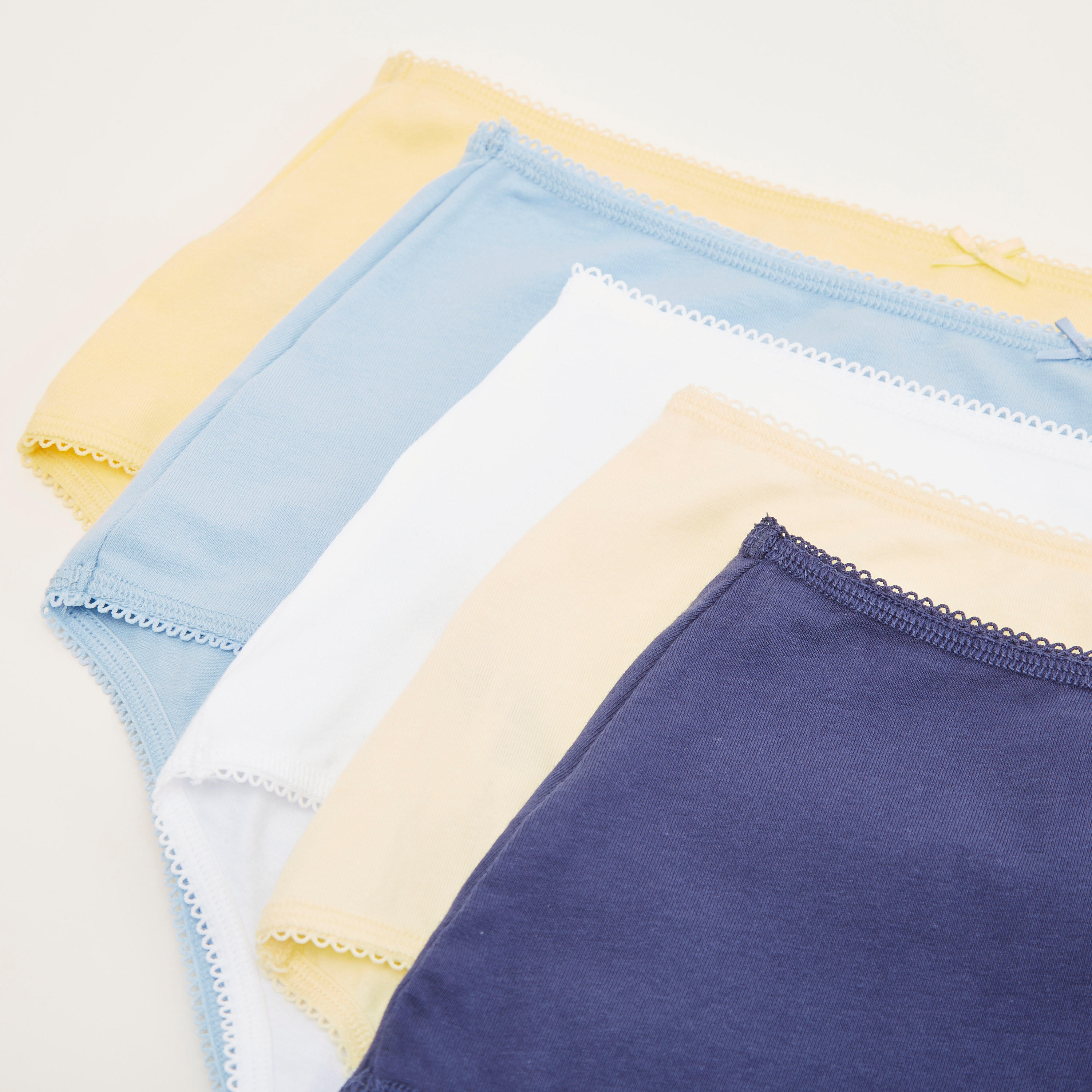 Set of 5 - Solid Basic Briefs with Elasticated Waistband-women-clothing-lingerie-panties-image-2