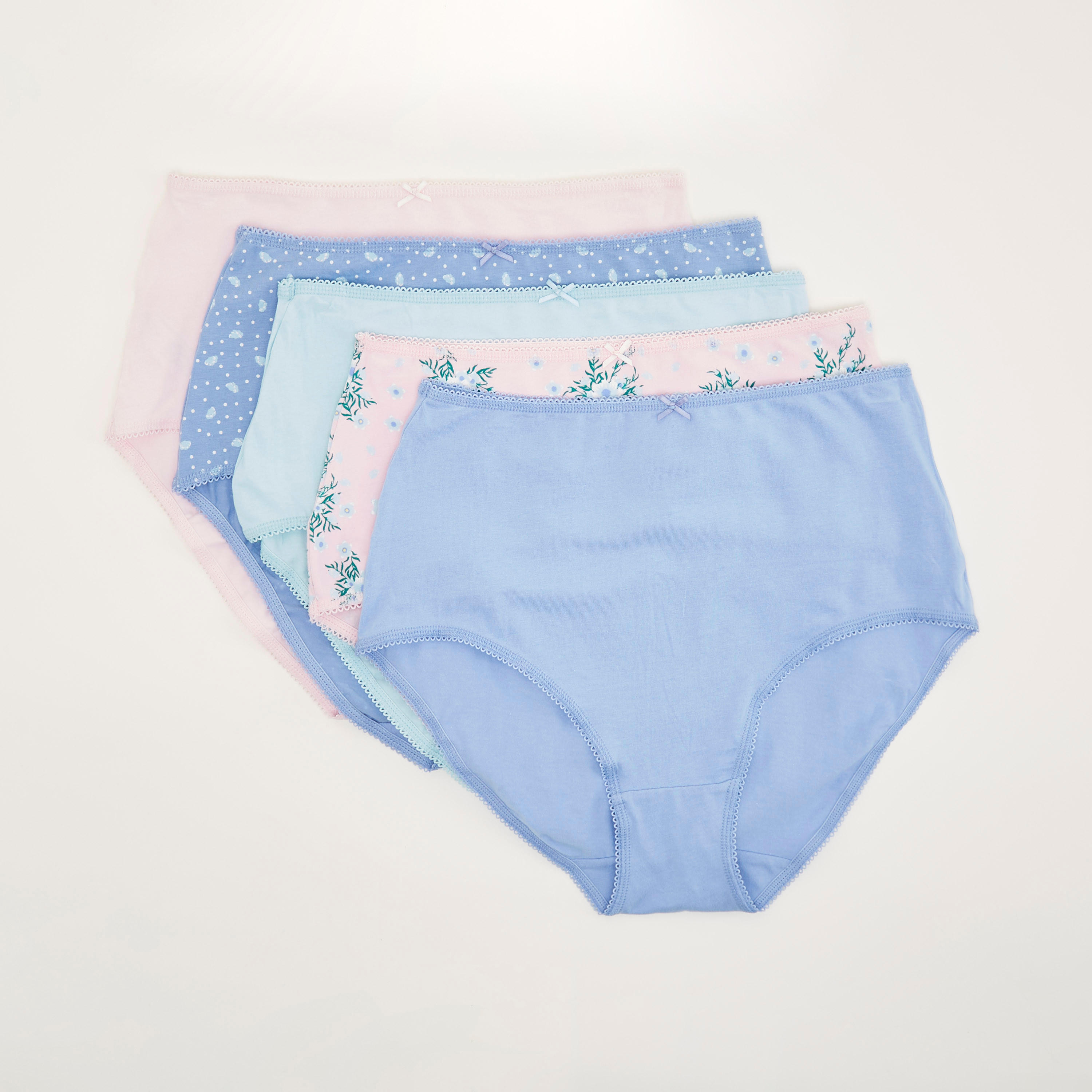 سراويل داخليّة أساسيّة متنوّعة بخصر مطّاطي - طقم من 5-women-clothing-lingerie-panties-image-4