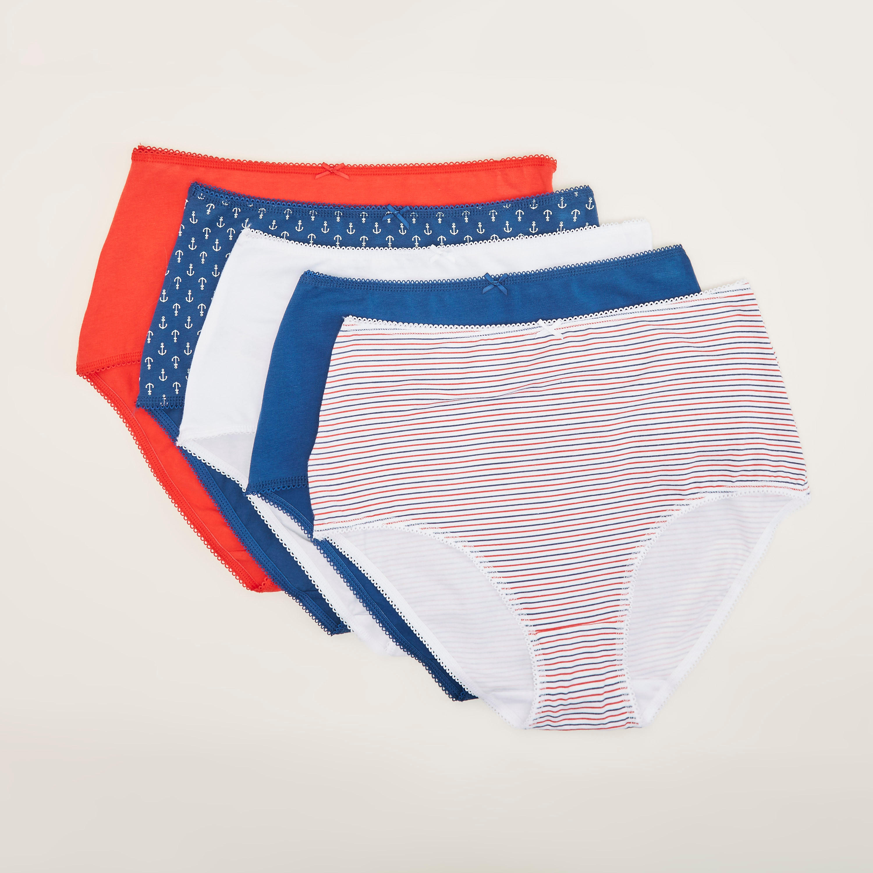 Set of 5 - Assorted Basic Briefs with Elasticated Waistband-women-clothing-lingerie-panties-image-1