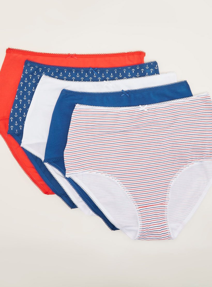 سراويل داخليّة أساسيّة متنوّعة بخصر مطّاطي - طقم من 5-women-clothing-lingerie-panties-image-4