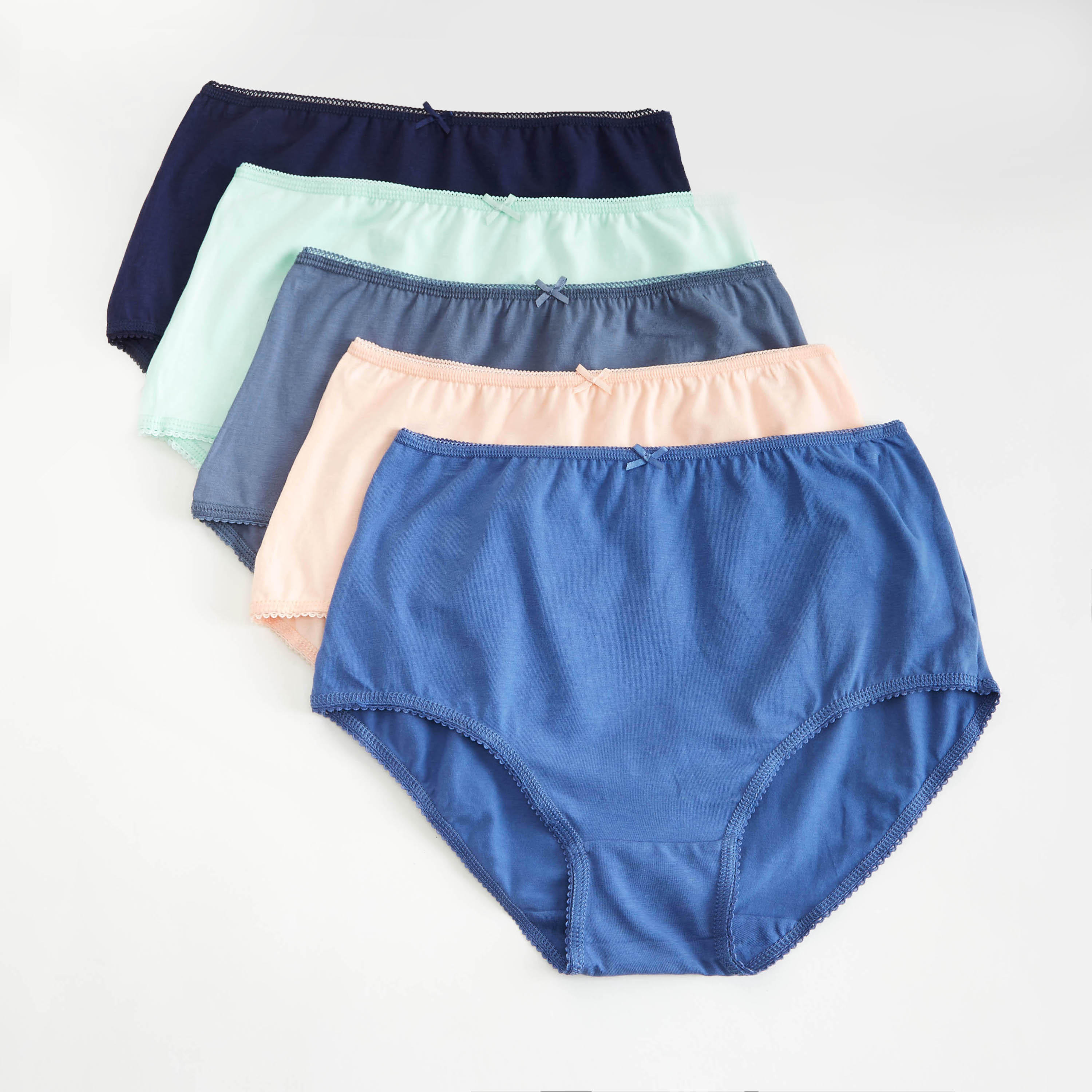 شورتات داخلية سادة بخصر مطّاطي - طقم من 5-women-clothing-lingerie-panties-image-4