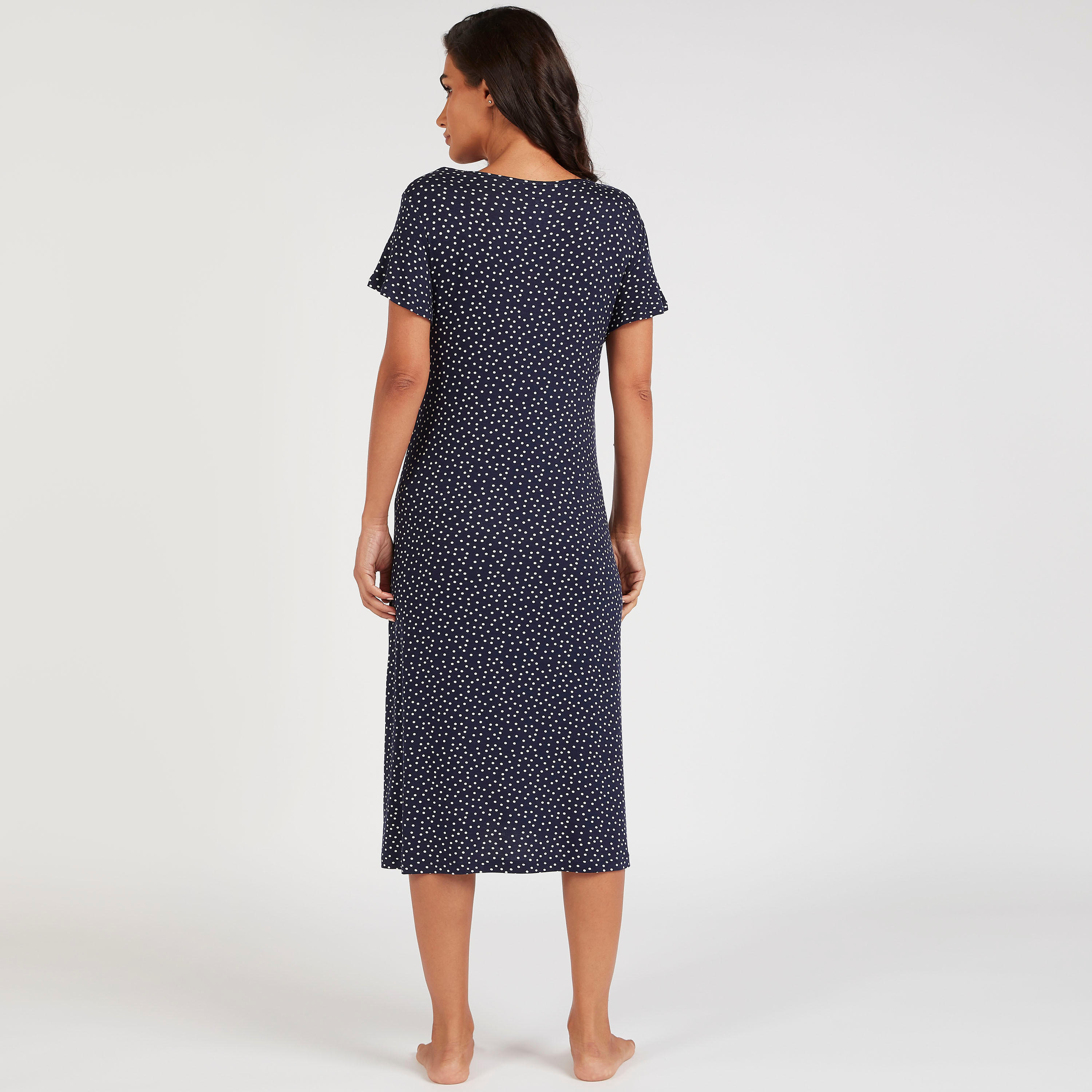 قميص نوم للحوامل بأكمام قصيرة وطبعات وتفاصيل دانتيل-women-clothing-maternity-nightwear-image-4
