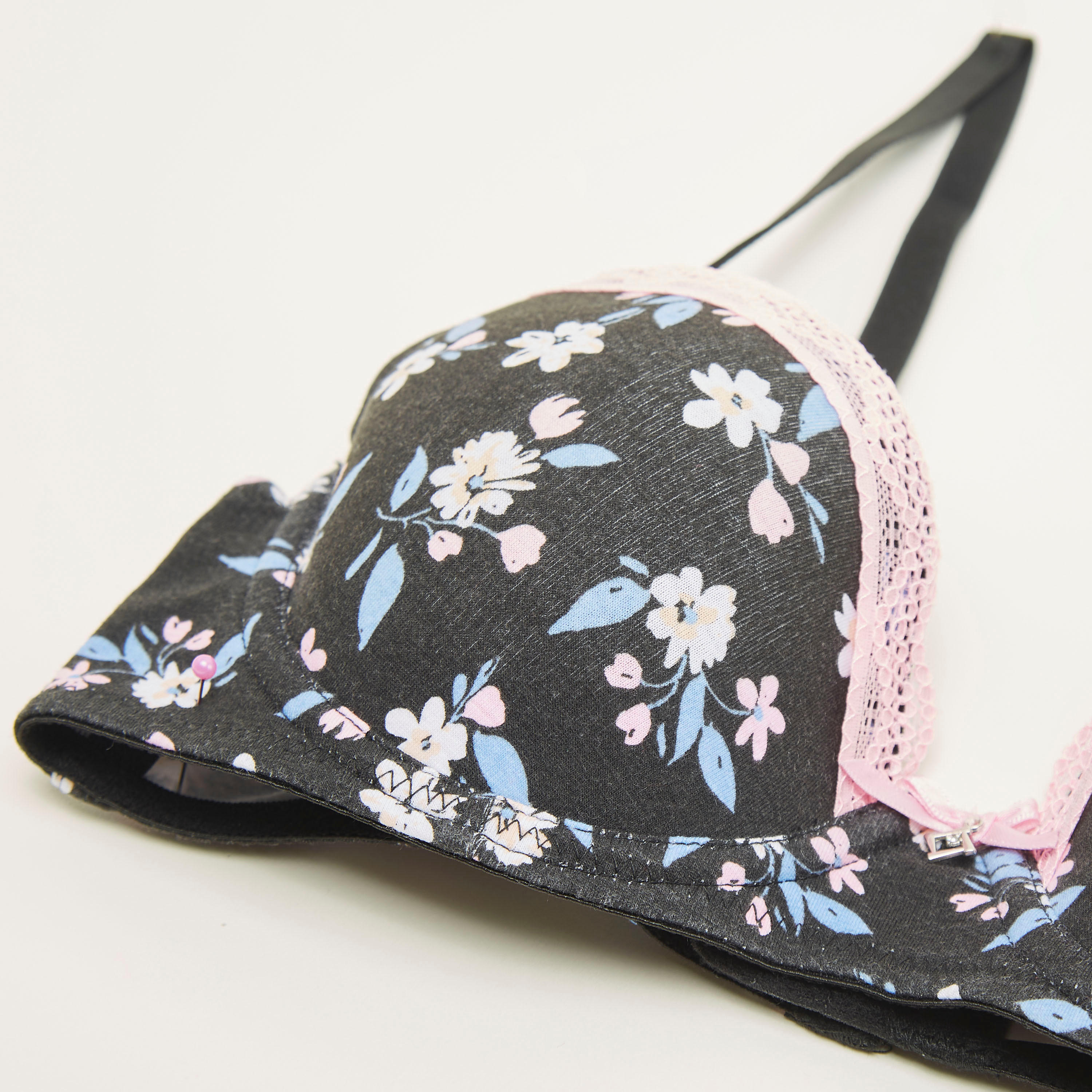 صدرية بلانج مبطنة بسلك وطبعات أزهار وتفاصيل دانتيل-women-clothing-lingerie-bras-image-3