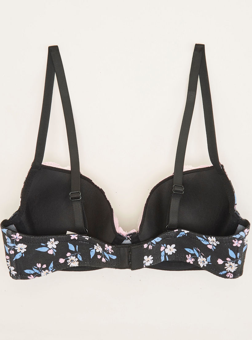 صدرية بلانج مبطنة بسلك وطبعات أزهار وتفاصيل دانتيل-women-clothing-lingerie-bras-image-4