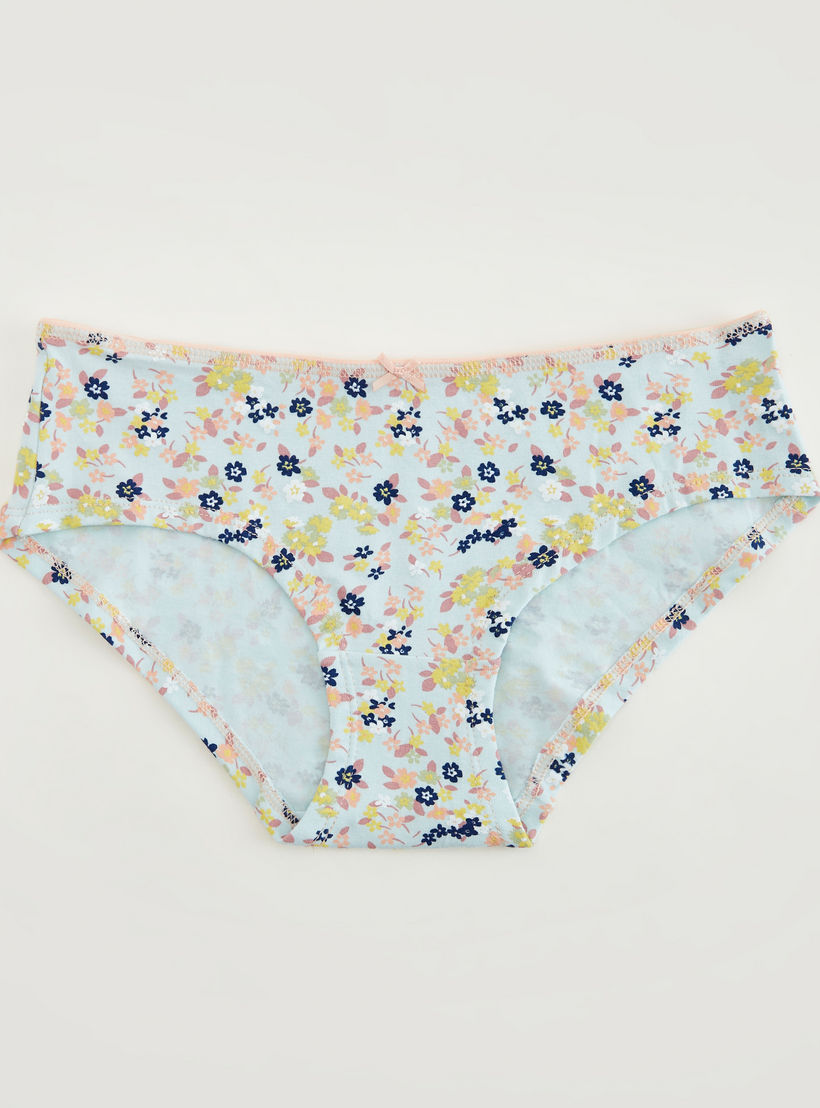 Set of 5 - Printed Boyshort Briefs with Bow Accent-women-clothing-lingerie-panties-image-3