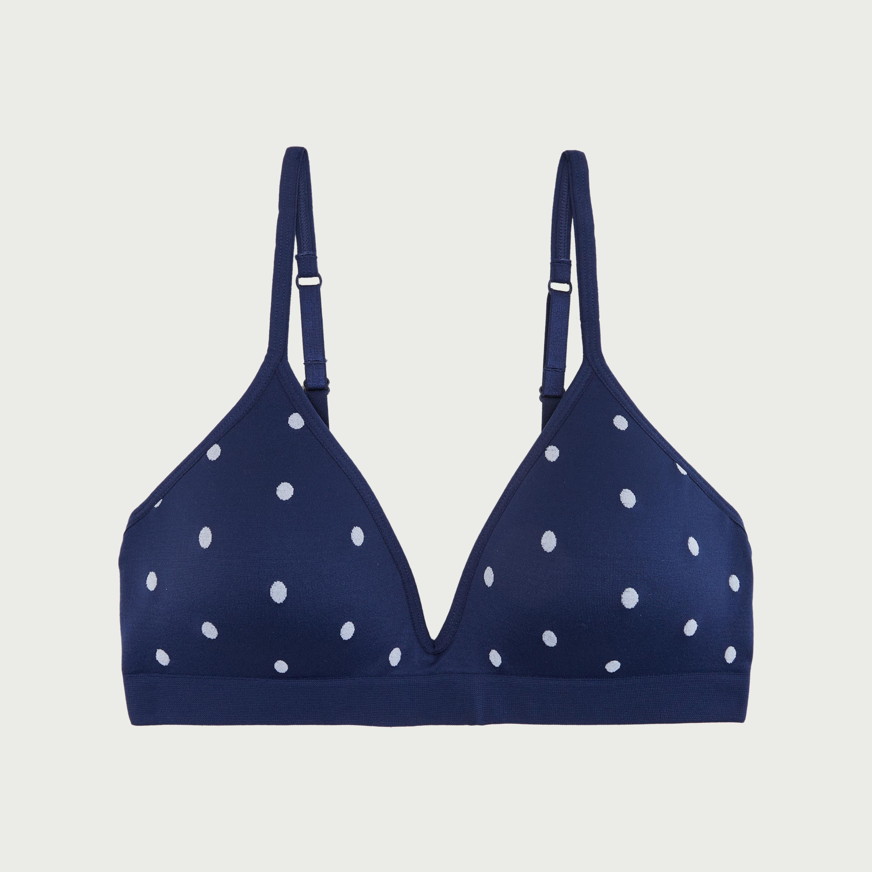صدرية مبطنة متداخلة ومنقّطة بأحزمة قابلة للتعديل-women-clothing-lingerie-bras-image-4