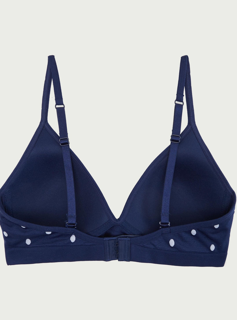 صدرية مبطنة متداخلة ومنقّطة بأحزمة قابلة للتعديل-women-clothing-lingerie-bras-image-2