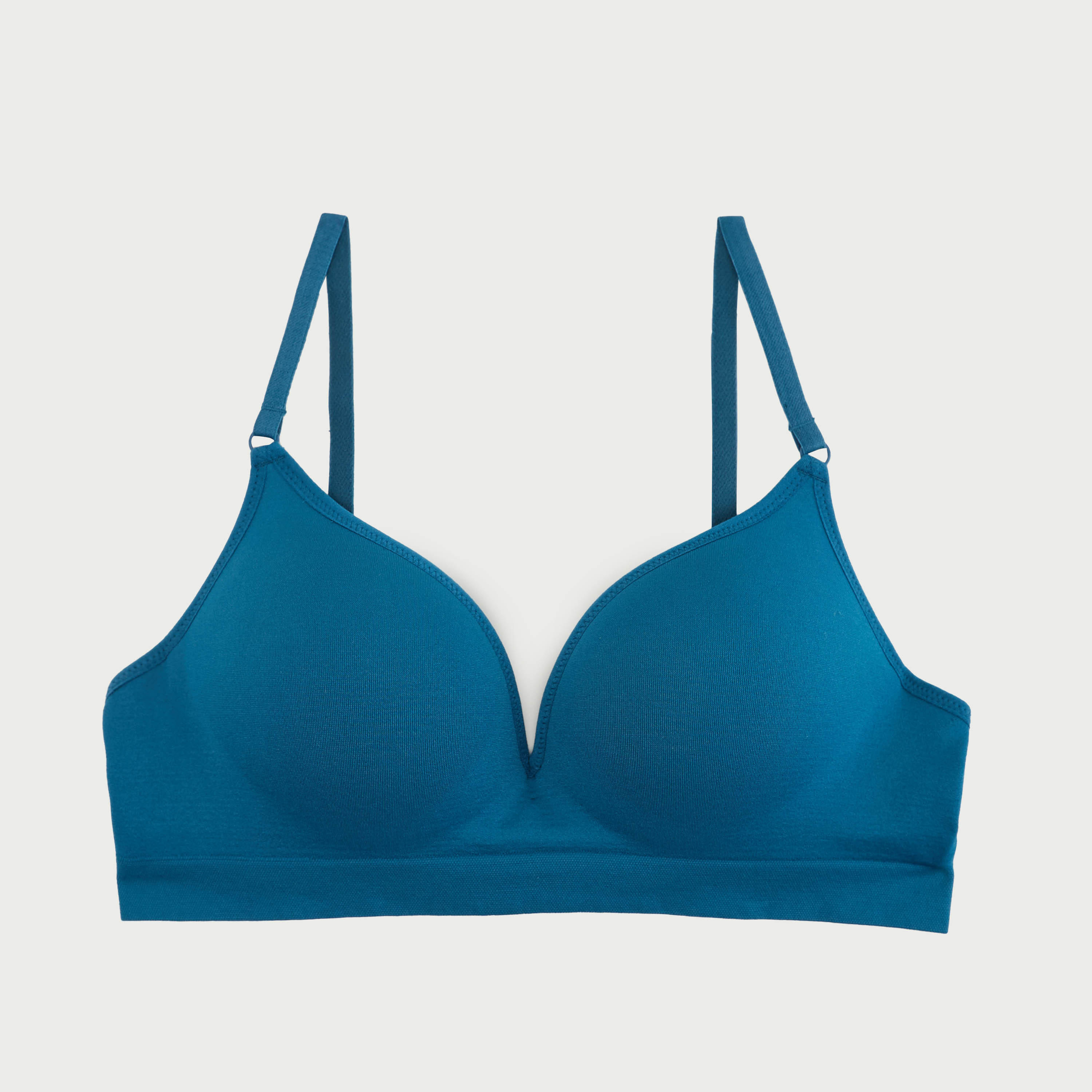 صدرية مبطّنة متداخلة سادة بأحزمة قابلة للتعديل-women-clothing-lingerie-bras-image-4