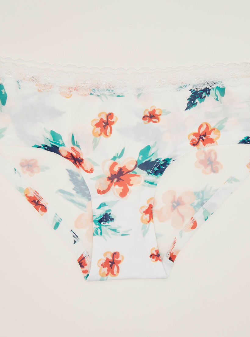 سروال داخلي هيبستر بطبعات أزهار وتفاصيل دانتيل-women-clothing-lingerie-panties-image-1