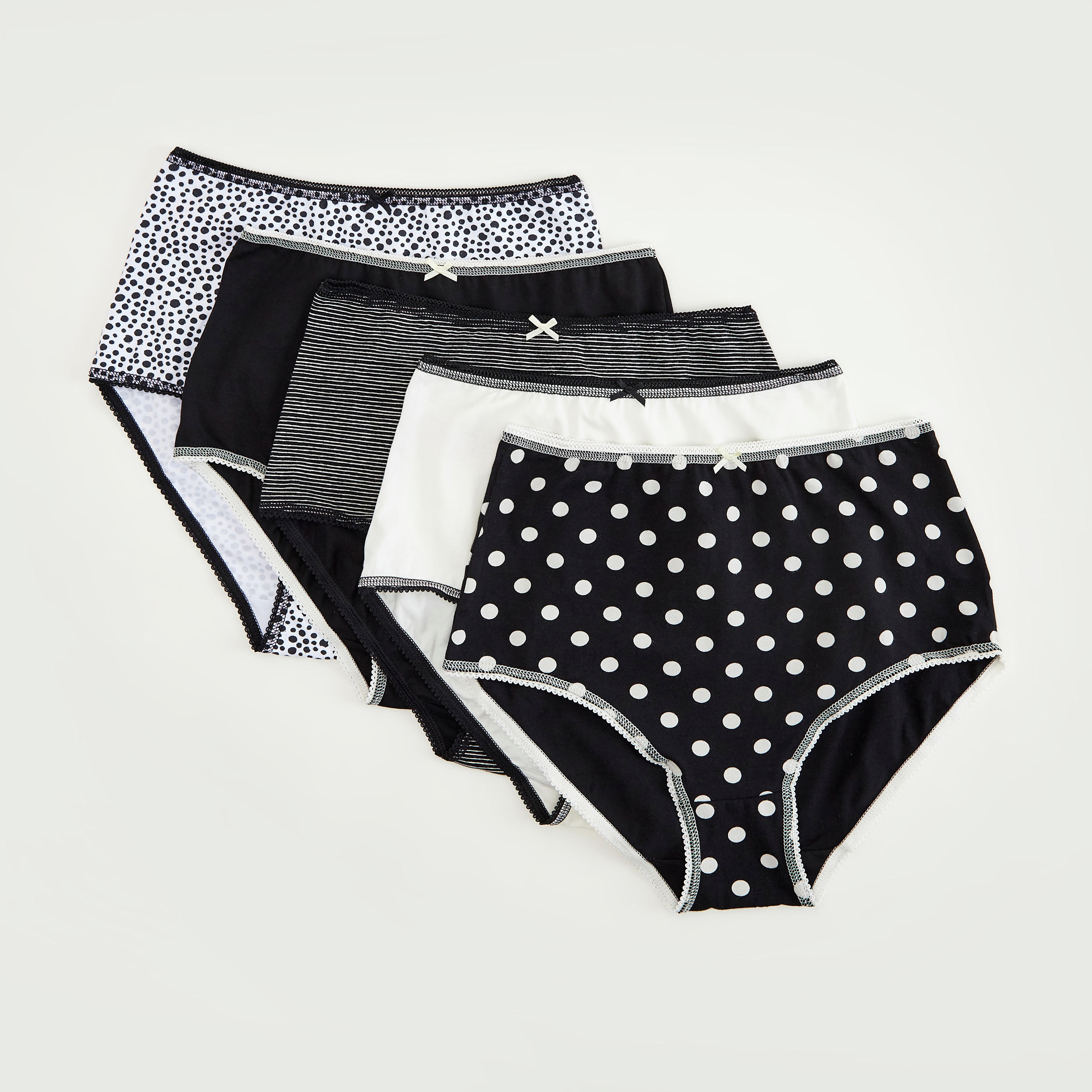 سراويل داخليّة هيبستر بخصر مطّاطي - طقم من 5-women-clothing-lingerie-panties-image-1