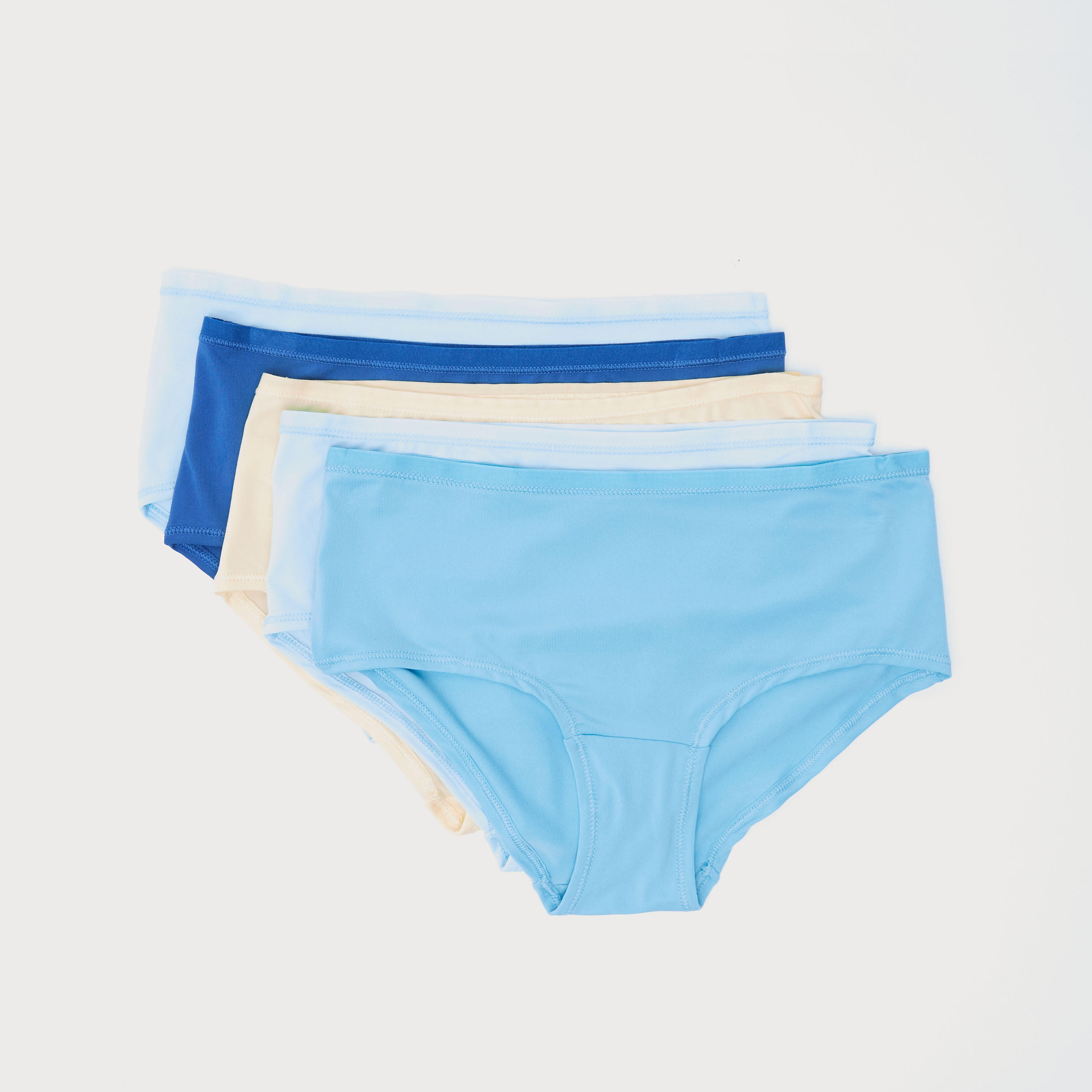 سراويل داخليّة بوي شورت سادة بخصر مطّاطي - طقم من 5 قطع-women-clothing-lingerie-panties-image-4
