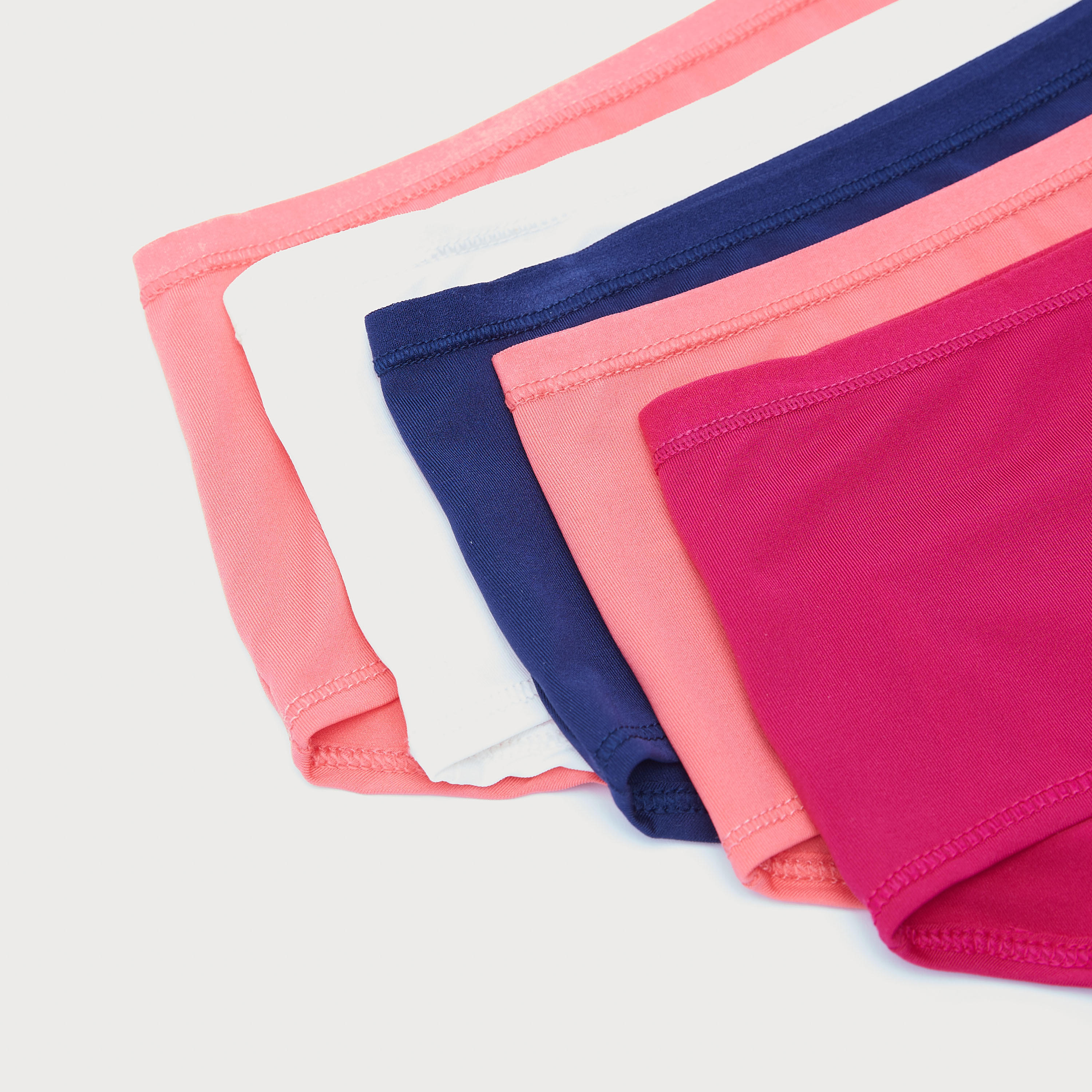 Set of 5 - Solid Boyshort Briefs with Elasticated Waistband-women-clothing-lingerie-panties-image-2