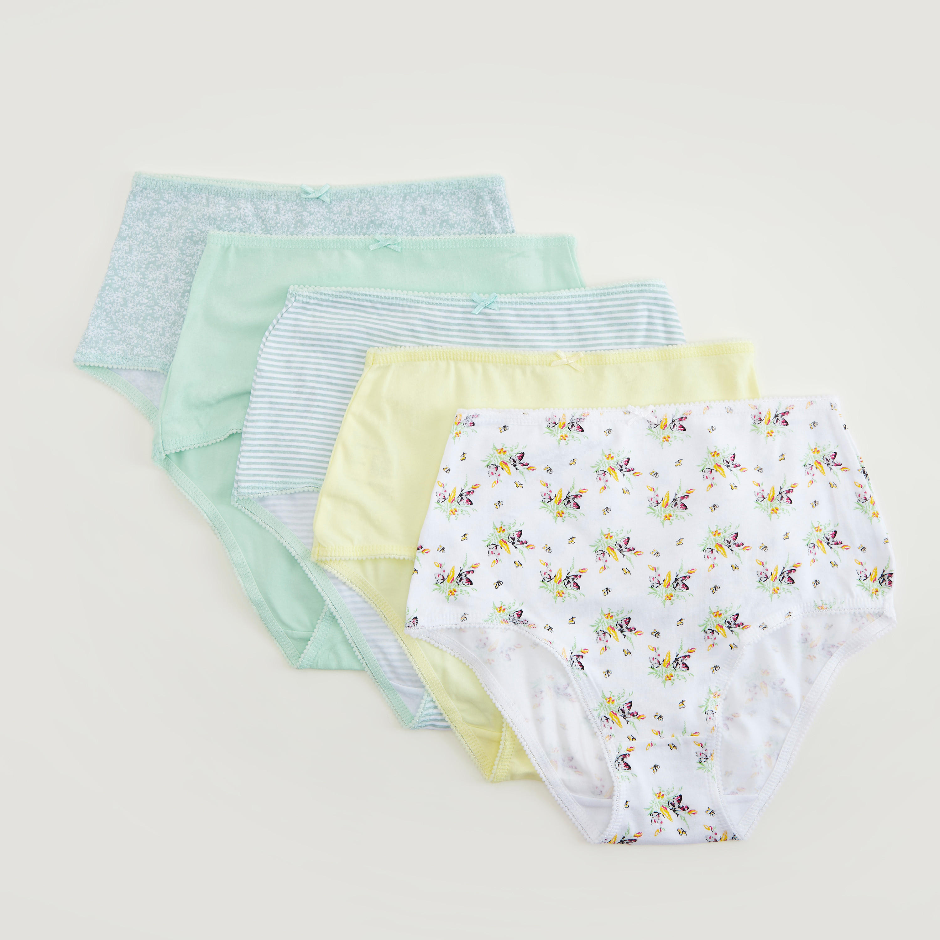 Set of 5 - Printed Hipster Briefs with Bow Accent-women-clothing-lingerie-panties-image-1