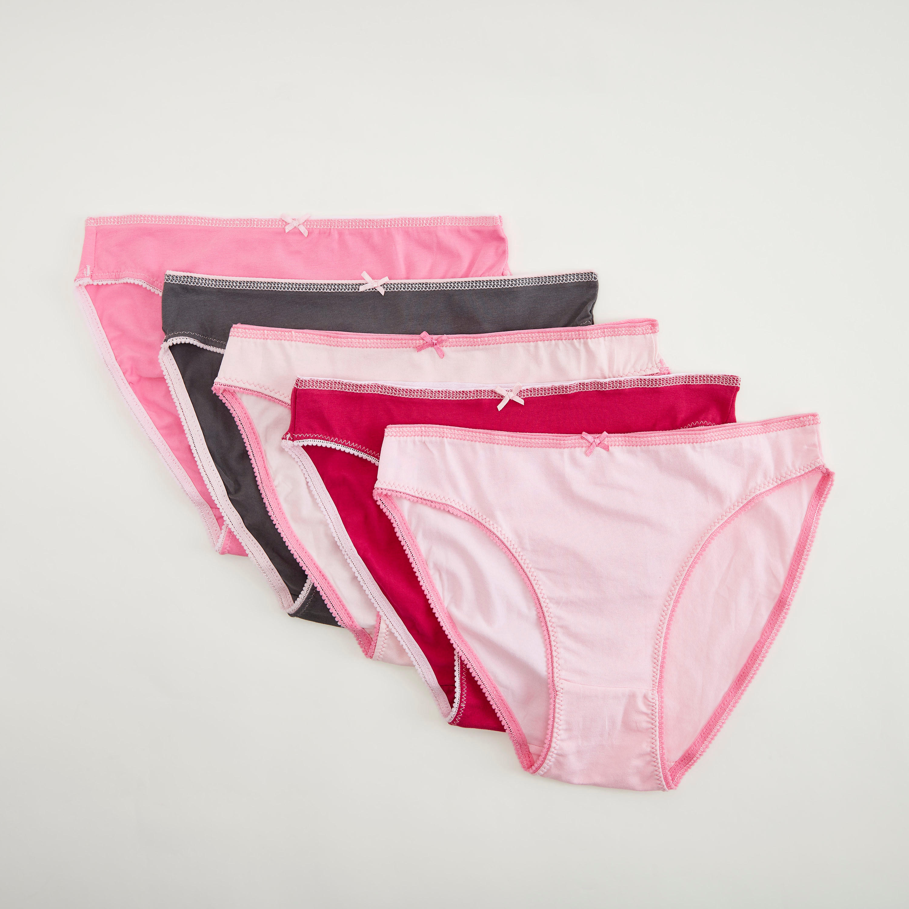 Set of 5 - Solid Hipster Briefs with Bow Detail-women-clothing-lingerie-panties-image-1