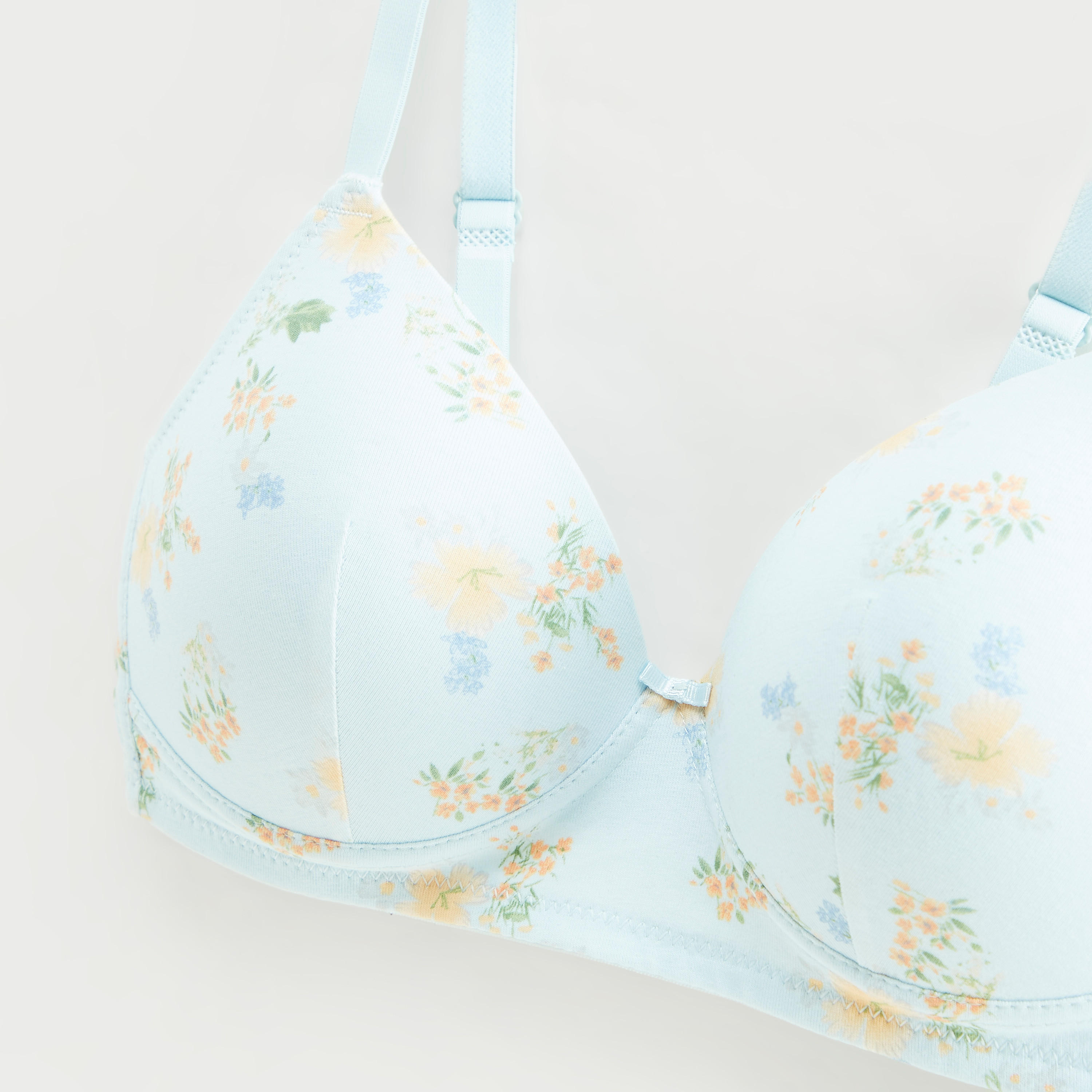صدريّة تيشيرت بخطّافة إغلاق وطبعات زهرية-women-clothing-lingerie-bras-image-3