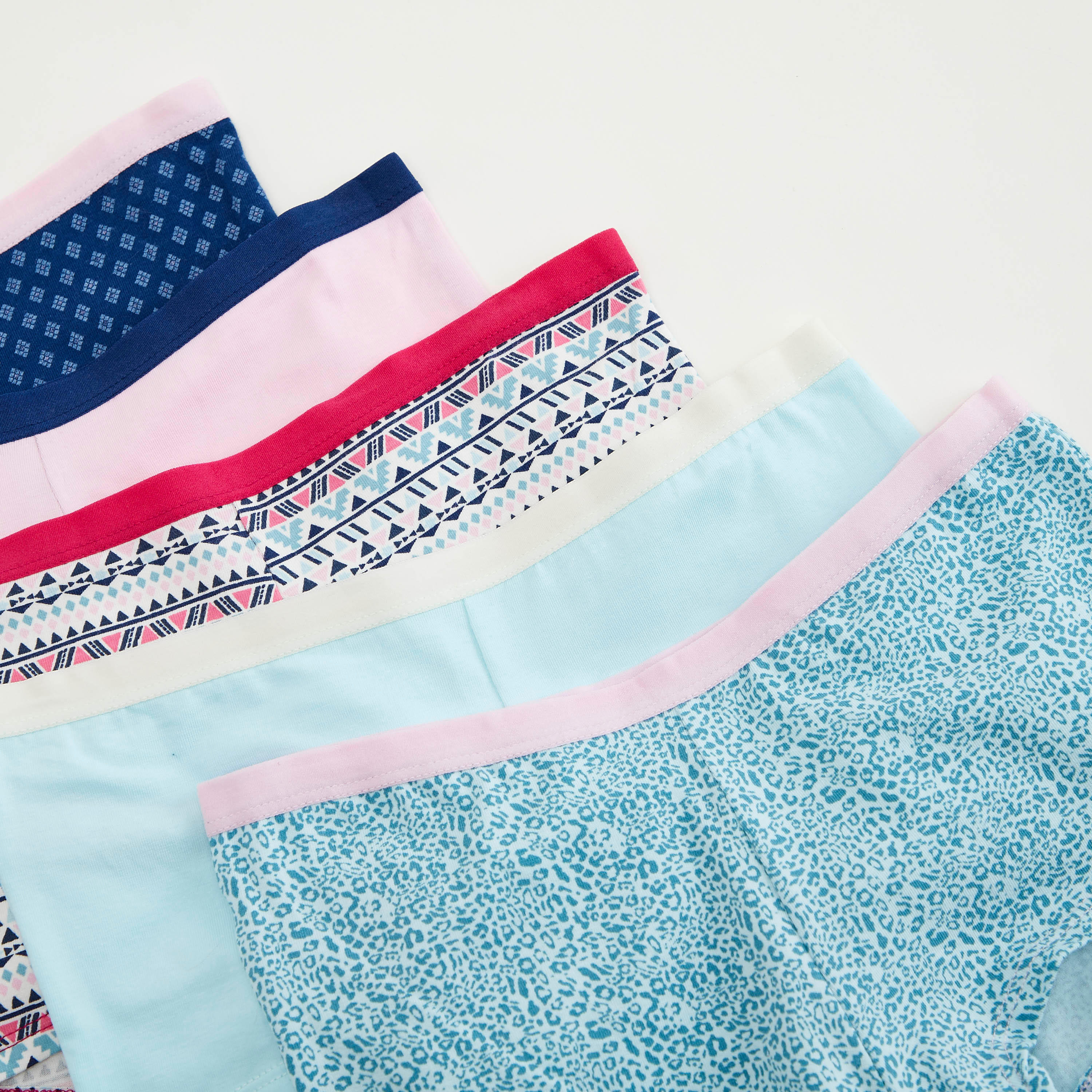 Set of 5 - Assorted Boyshort Briefs with Elasticated Waistband-women-clothing-lingerie-panties-image-2