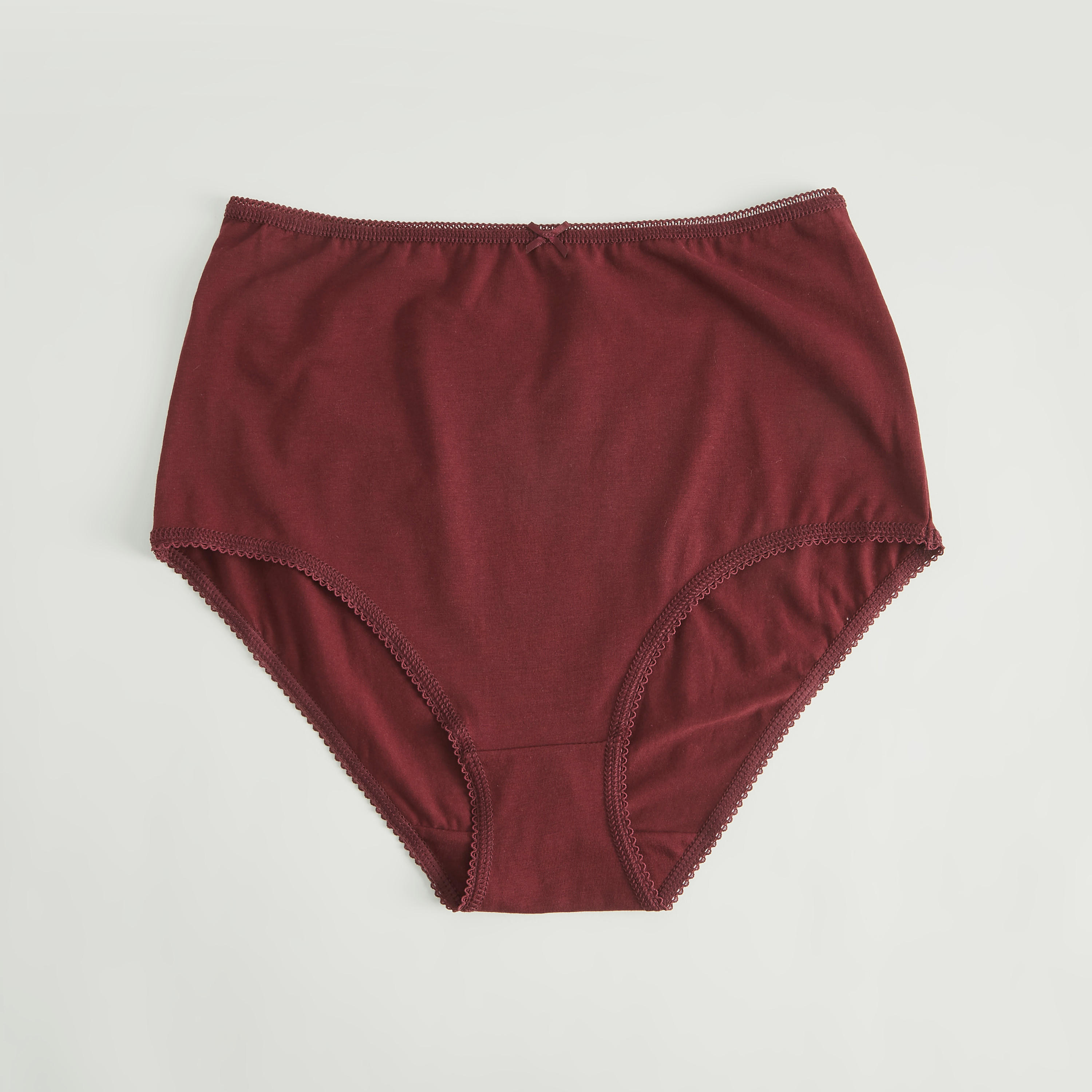 سراويل داخليّة كلاسيك سادة بتفاصيل فيونكة - طقم من 5-women-clothing-lingerie-panties-image-3